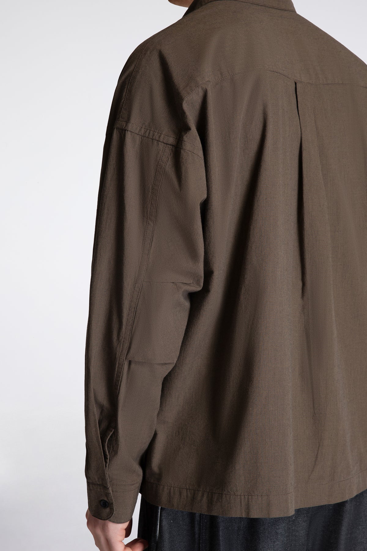 Pocket Parka Shirt Brown Houndstooth