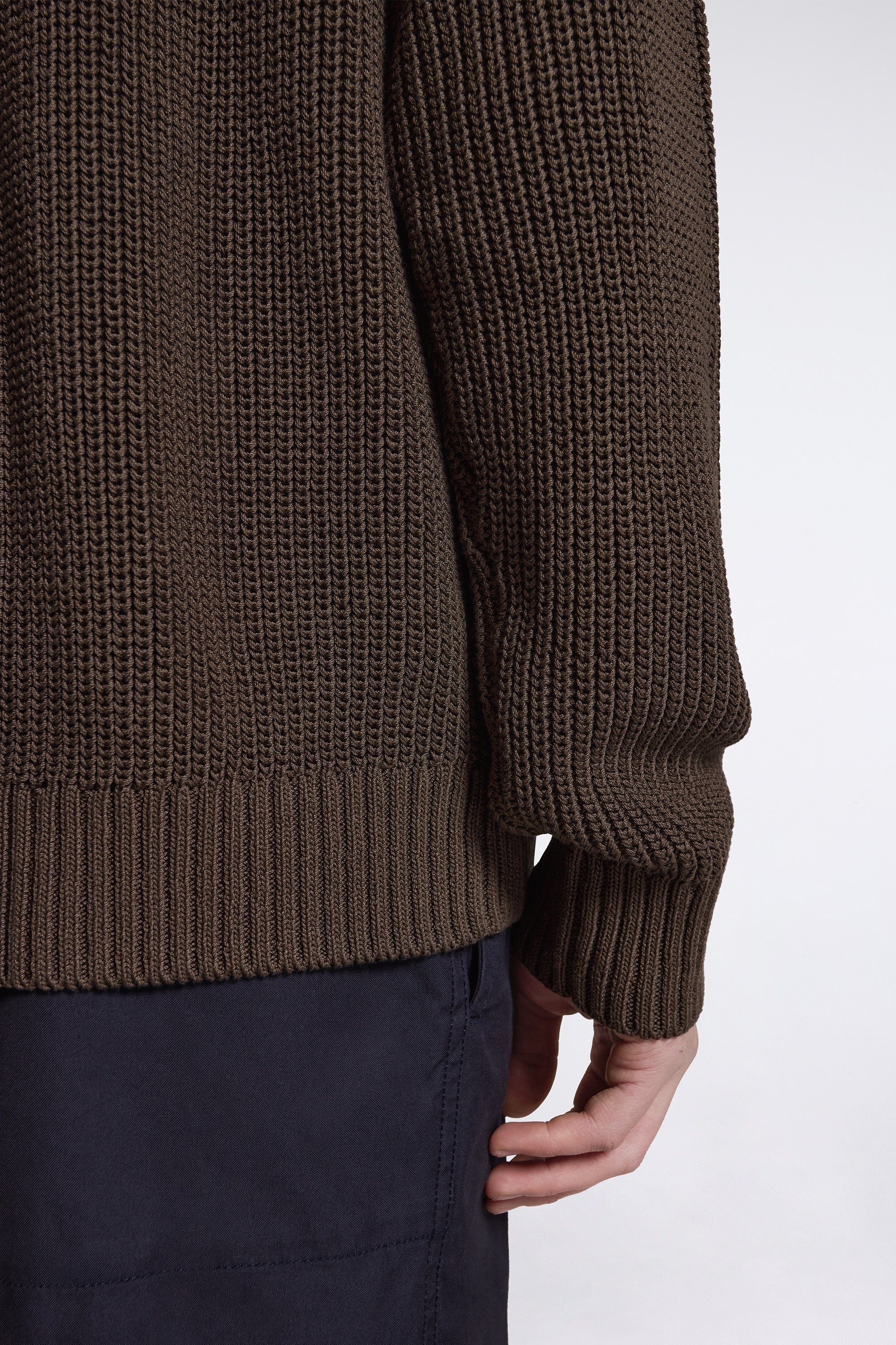 Nordhavn Racked Cotton Sweater Turkisk Coffee