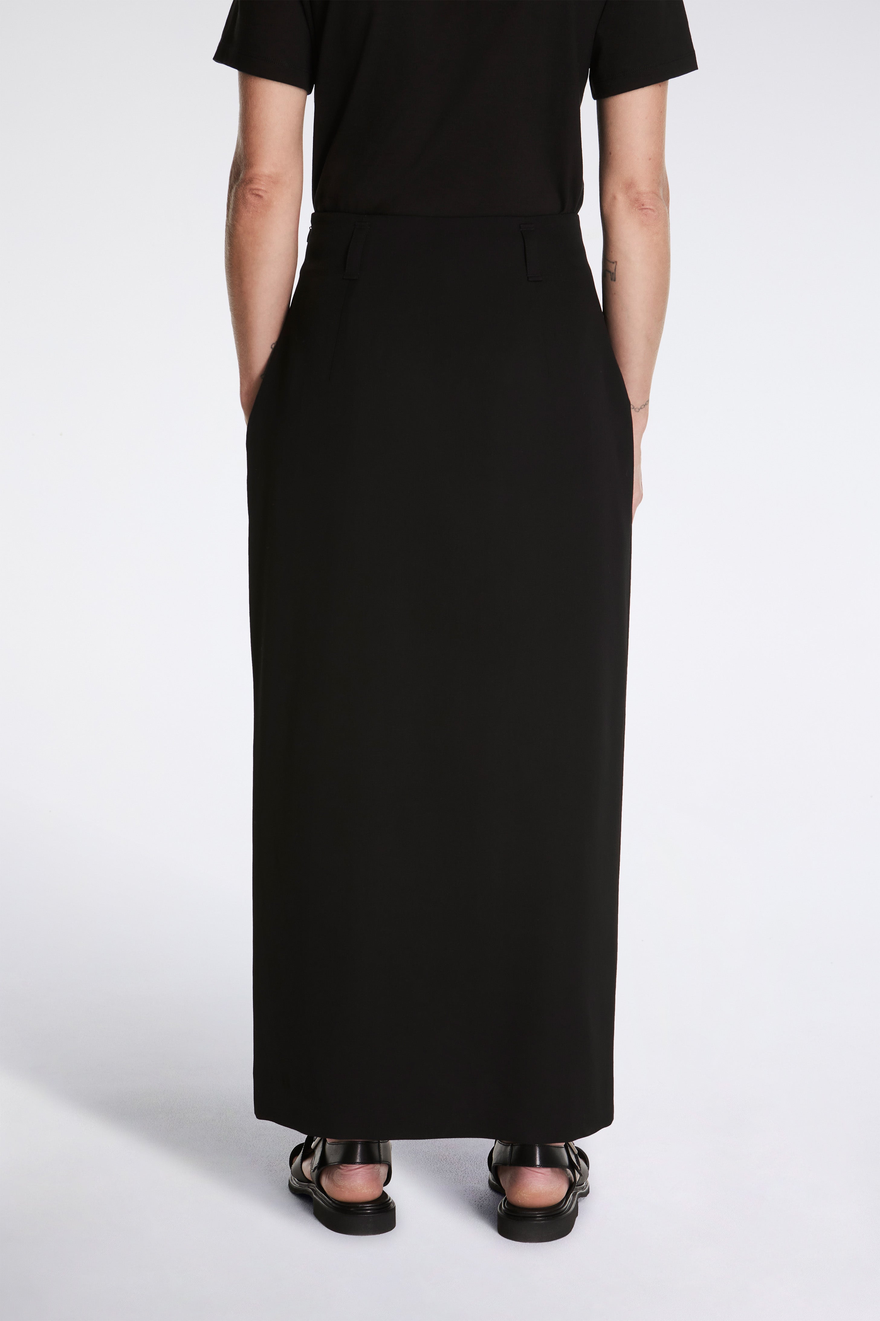 Midi Vent Skirt Black