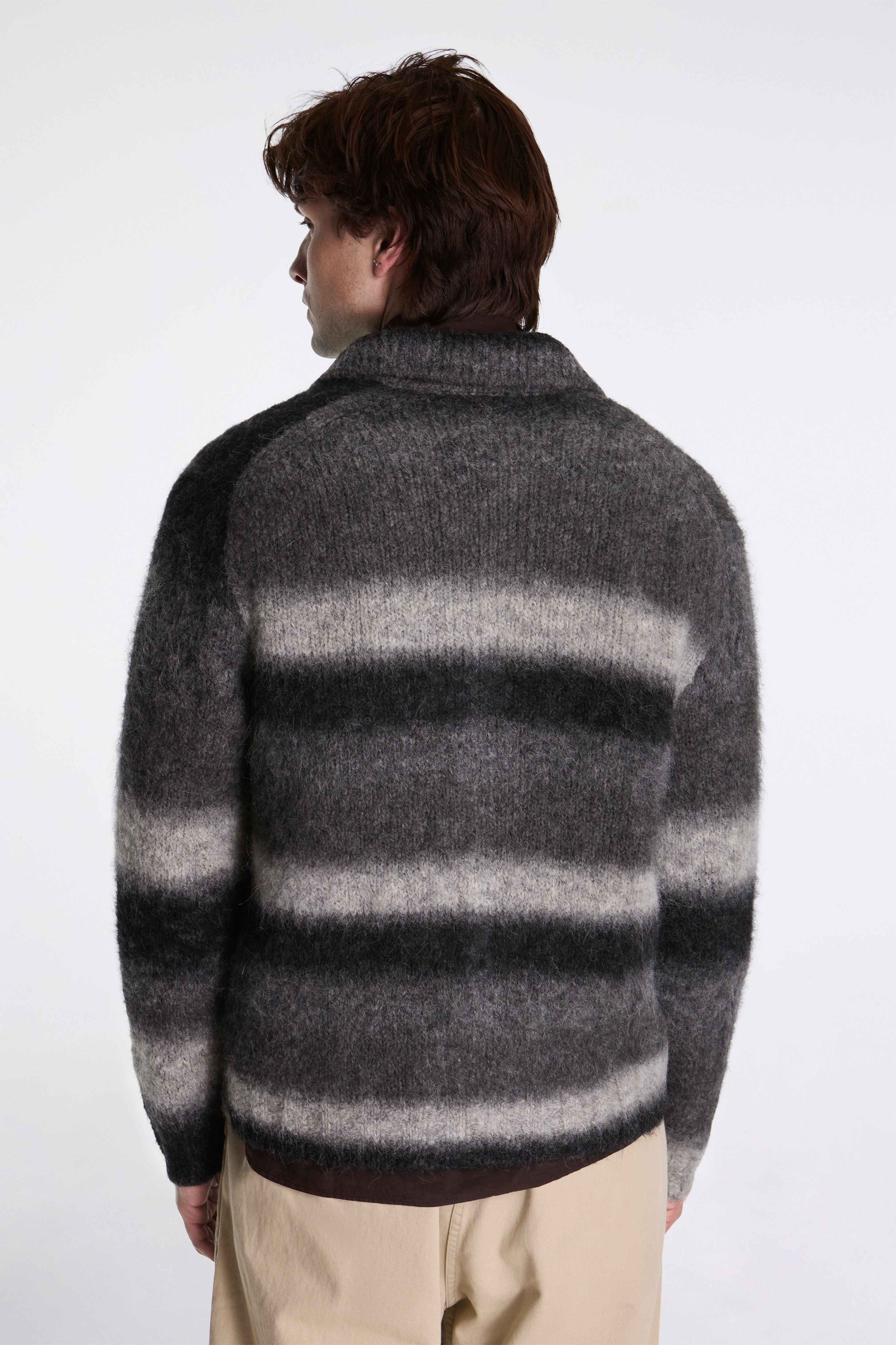 Erik Gradient Alpaca Wool Jacket Charcoal Melange