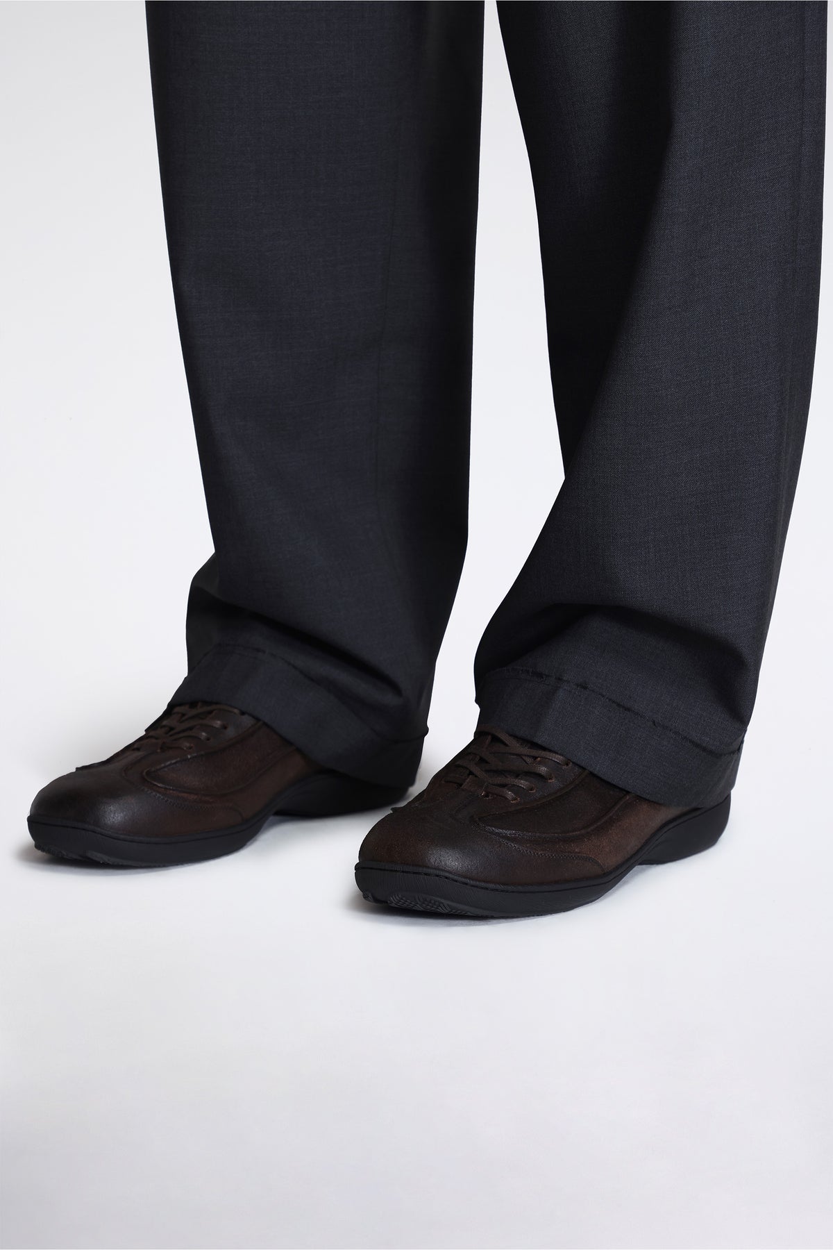 Patch Trousers Dark Grey Dry Wool