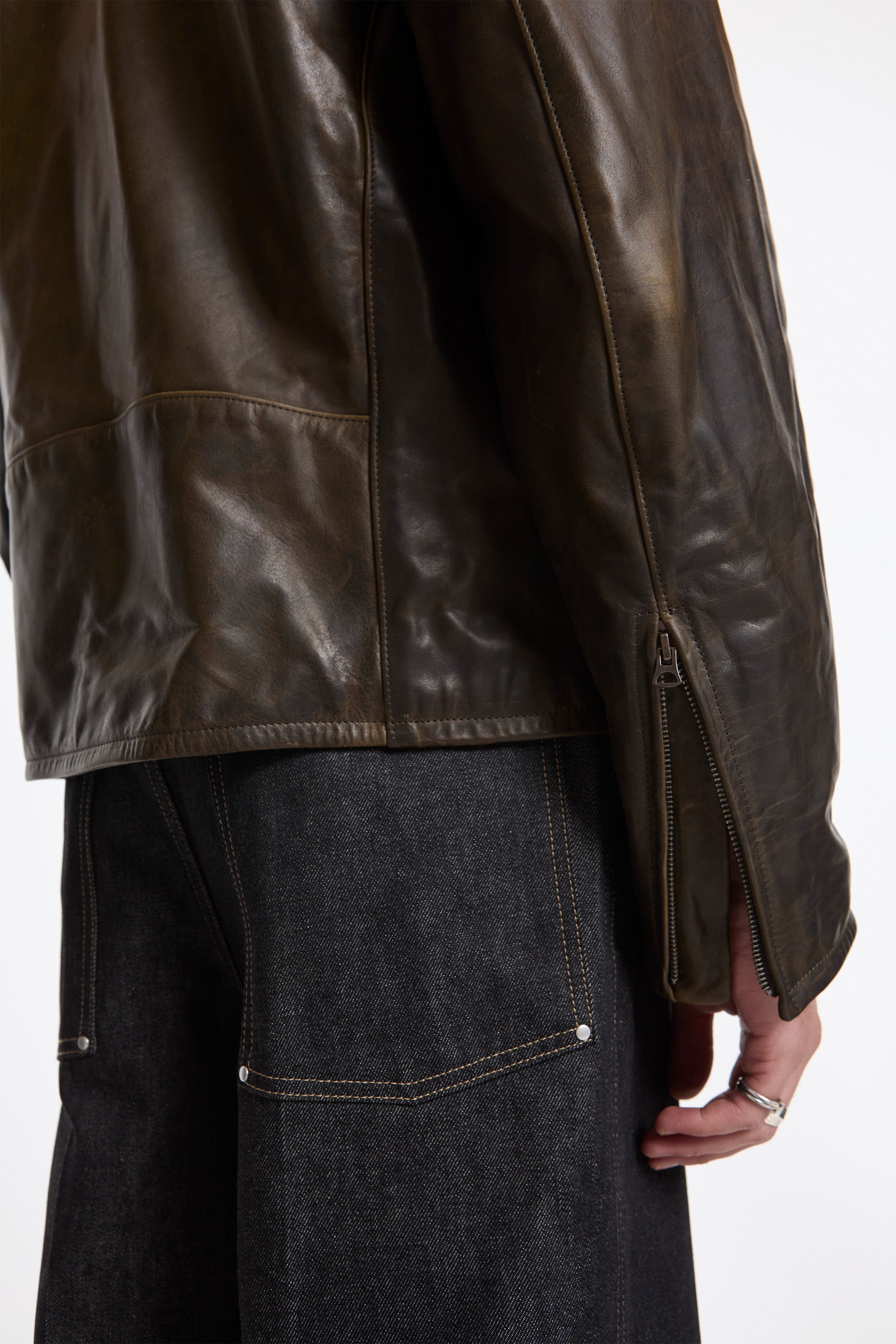 Boxy Biker Jacket Bronze