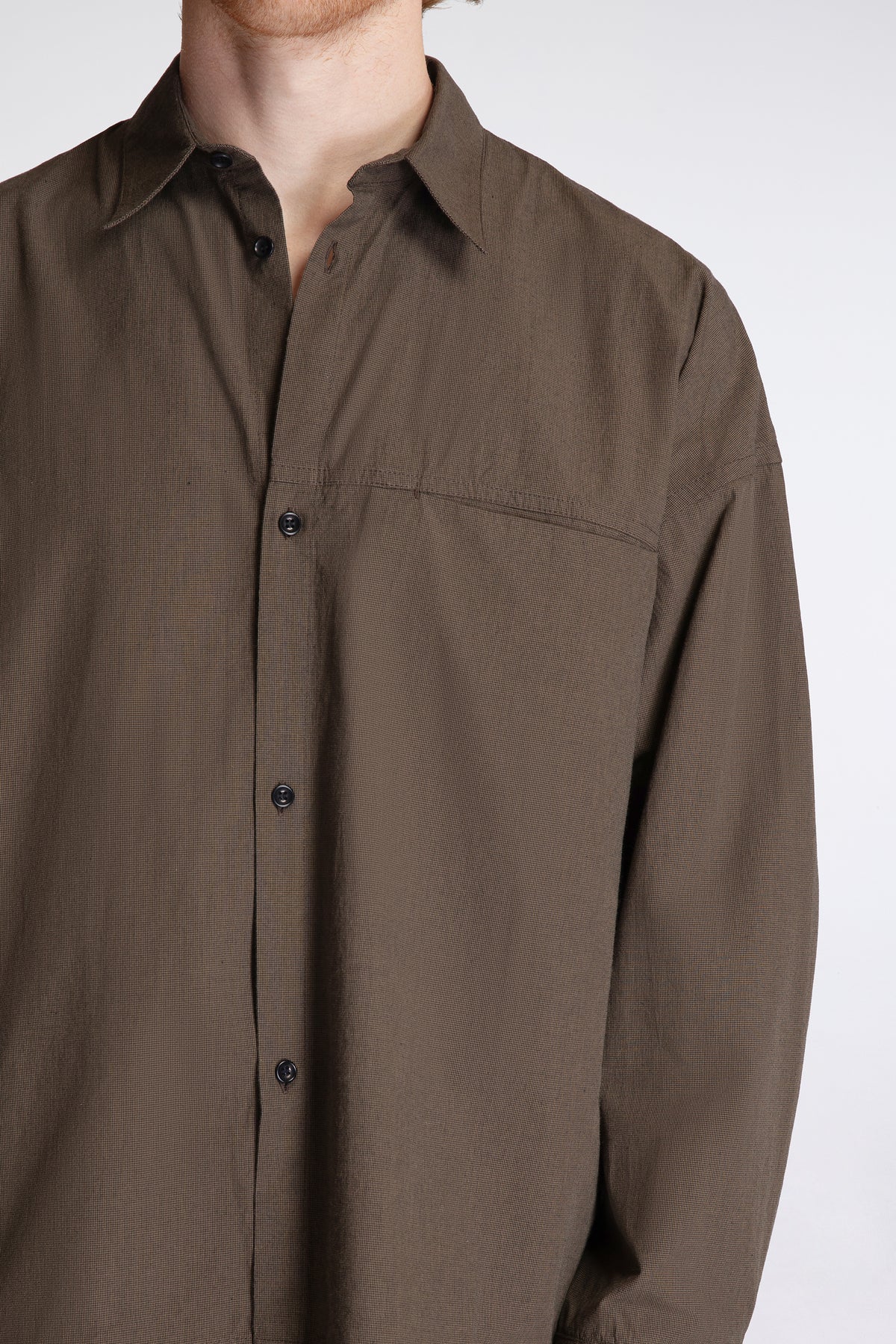Pocket Parka Shirt Brown Houndstooth