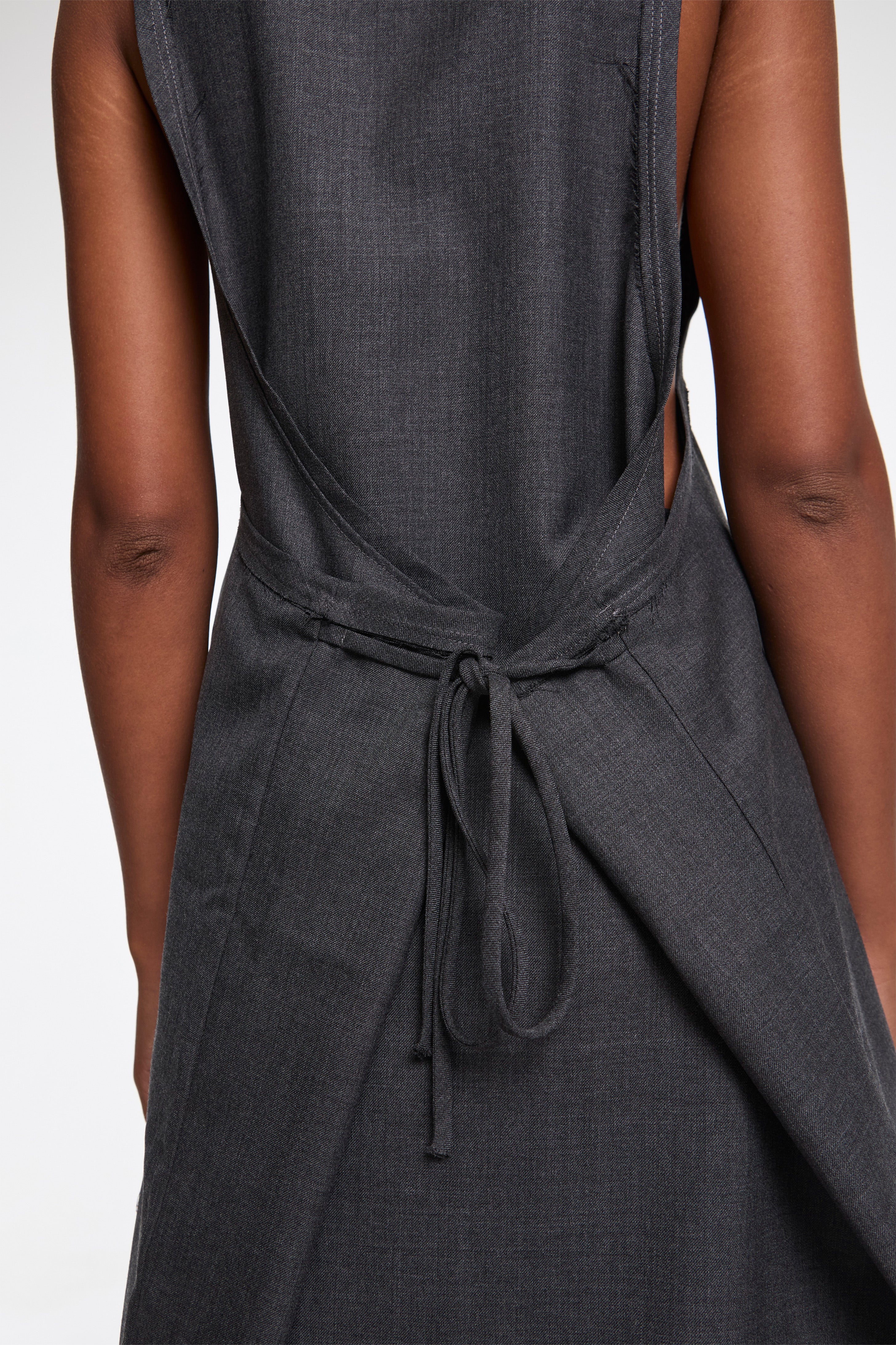 Wrap Tie Tank Dress Slate