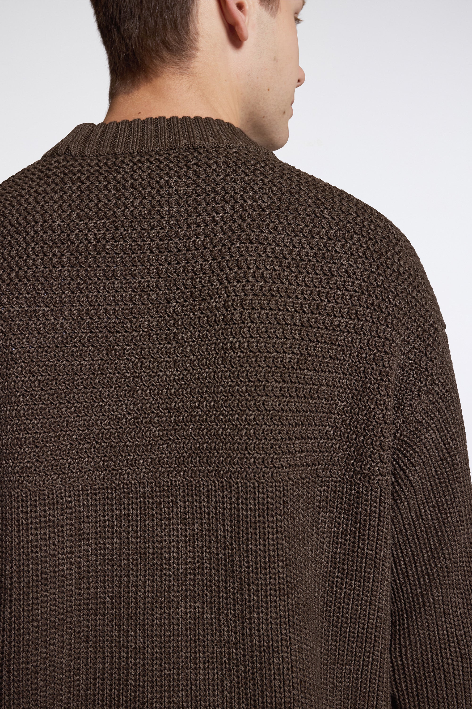 Nordhavn Racked Cotton Sweater Turkisk Coffee