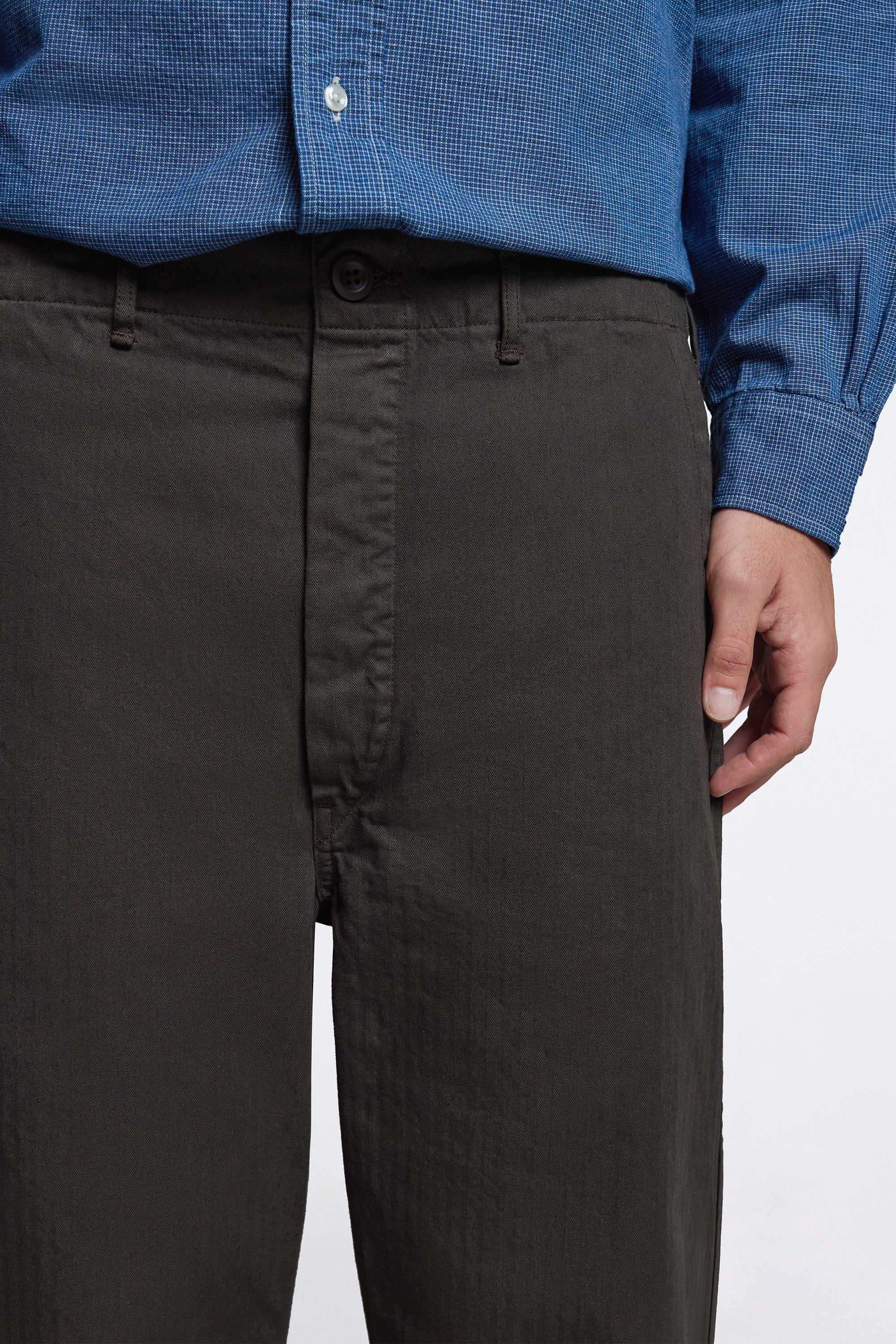 Wide Fit French Work Pants Coffee Brown