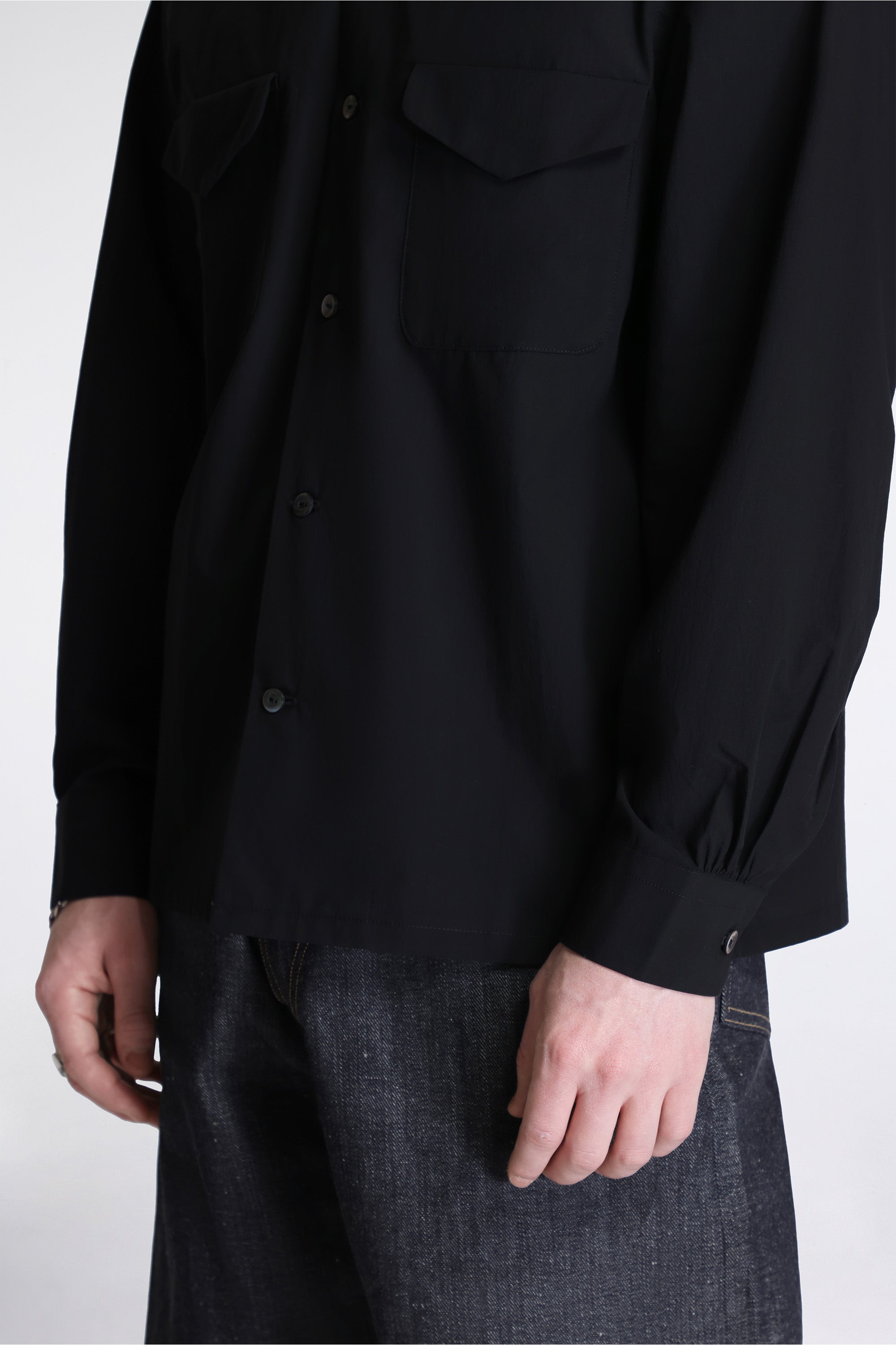 Lot.101 Open Collar Shirt Black