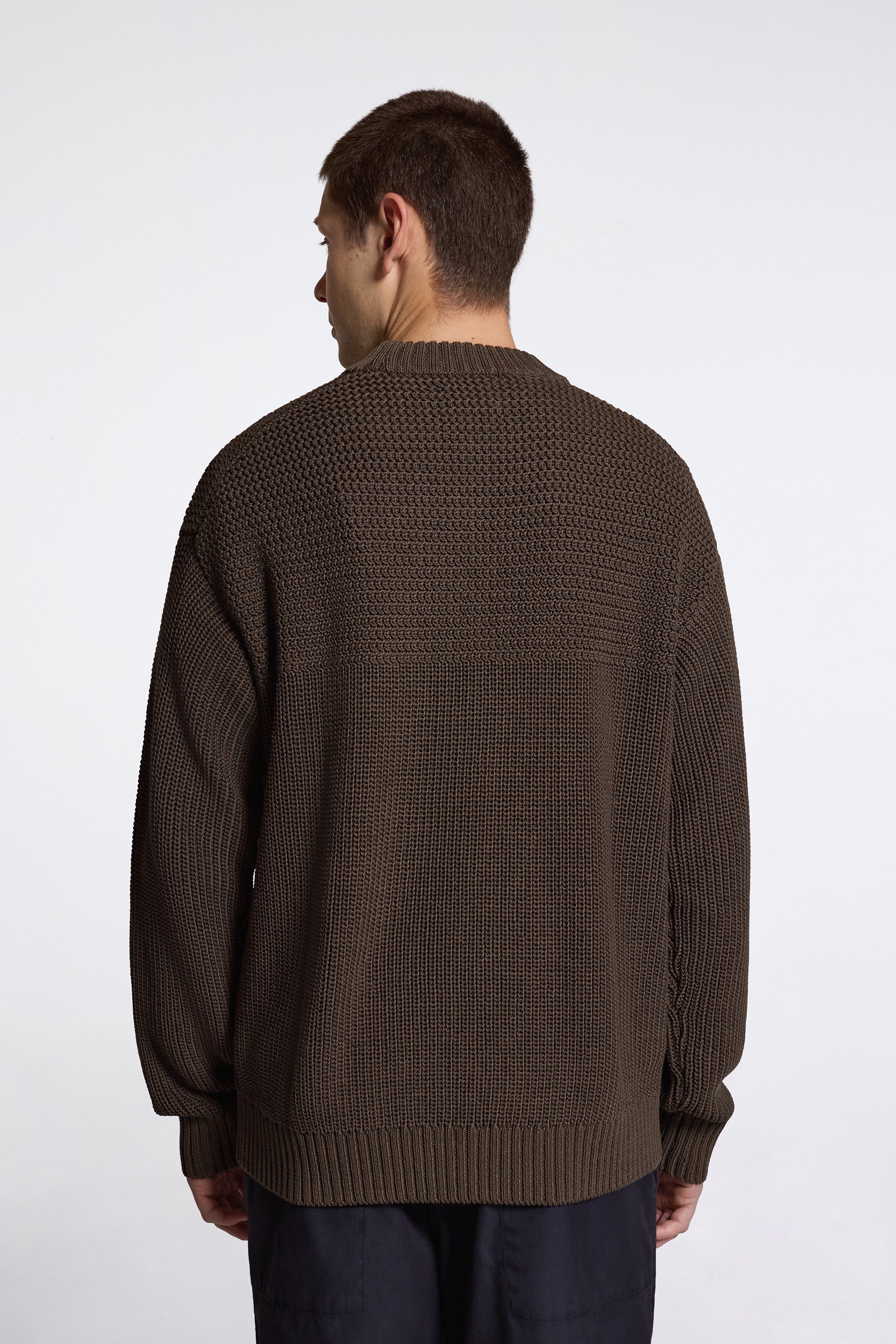 Nordhavn Racked Cotton Sweater Turkisk Coffee