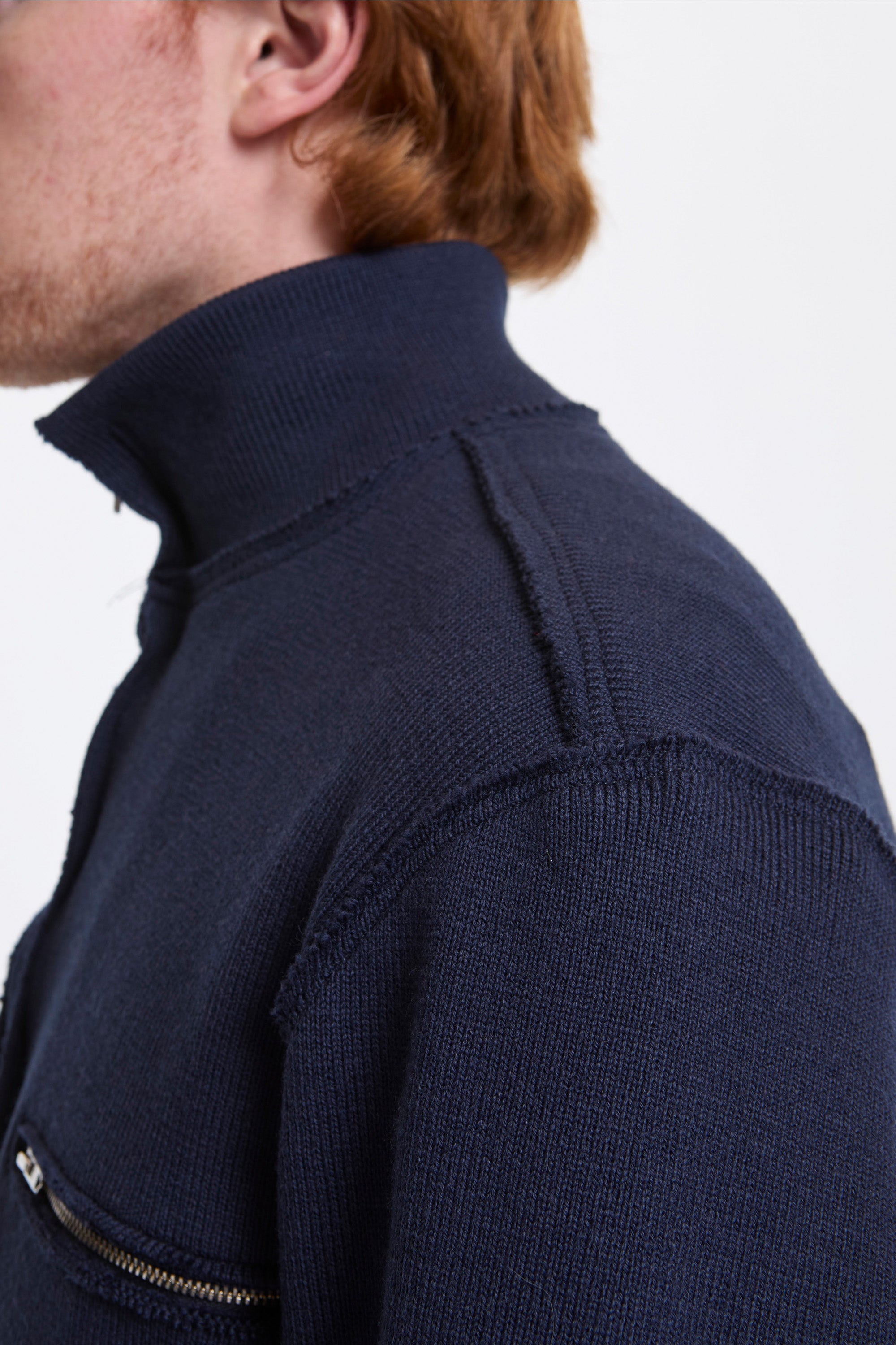 Zip Up Knit Navy