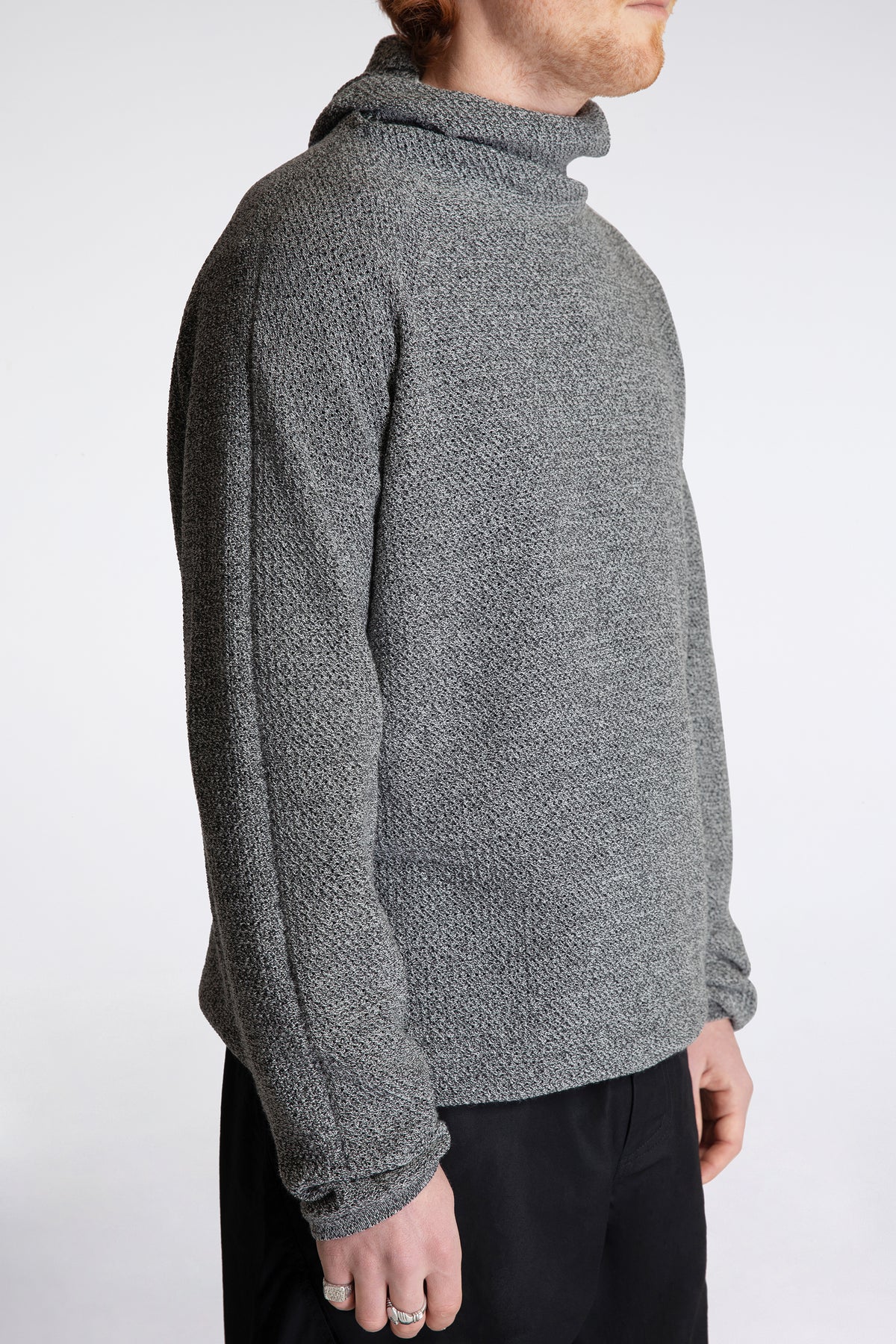 Perforated Wholegarment Knit Top Frozen Dew