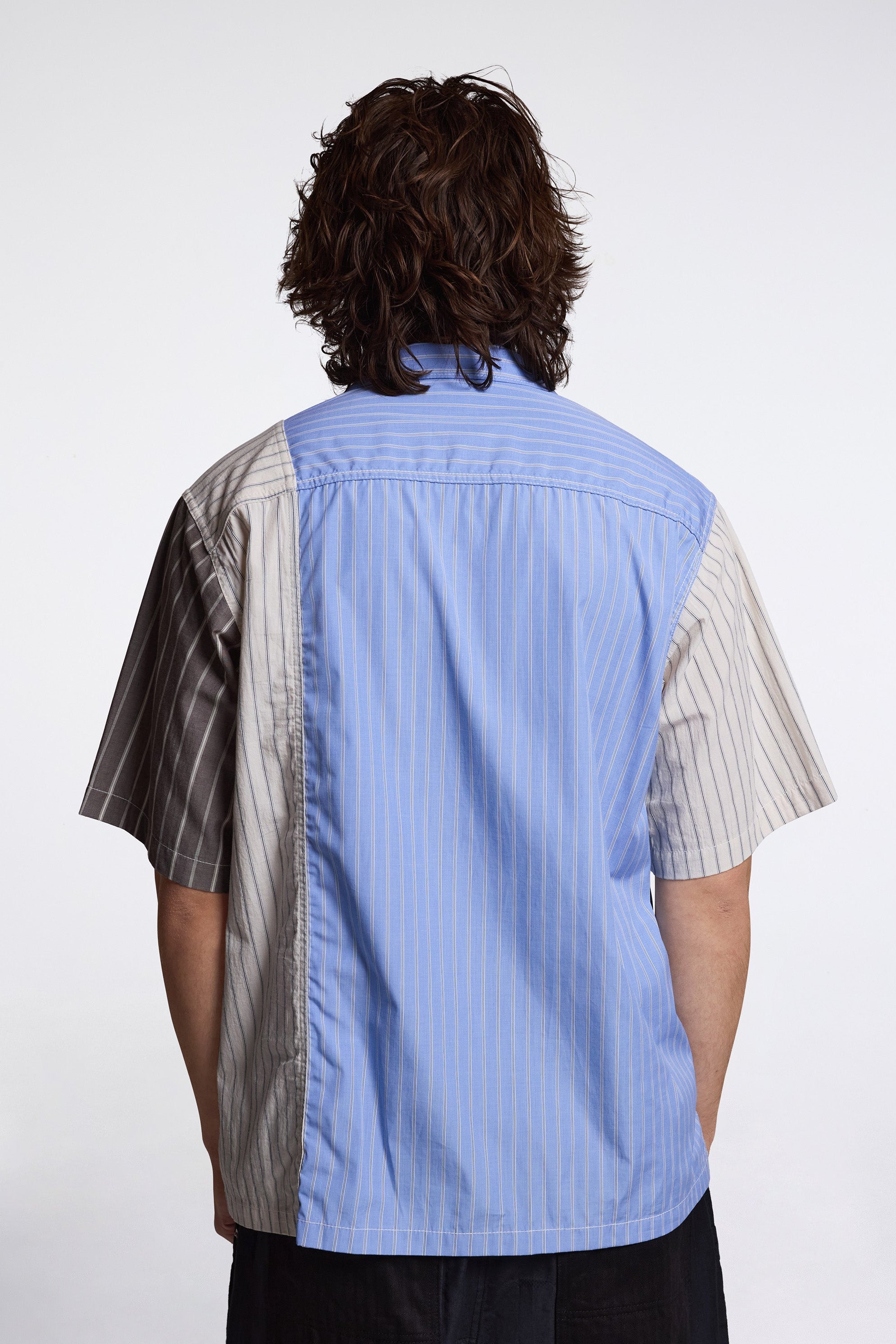 Patchwork SS Striped Shirt