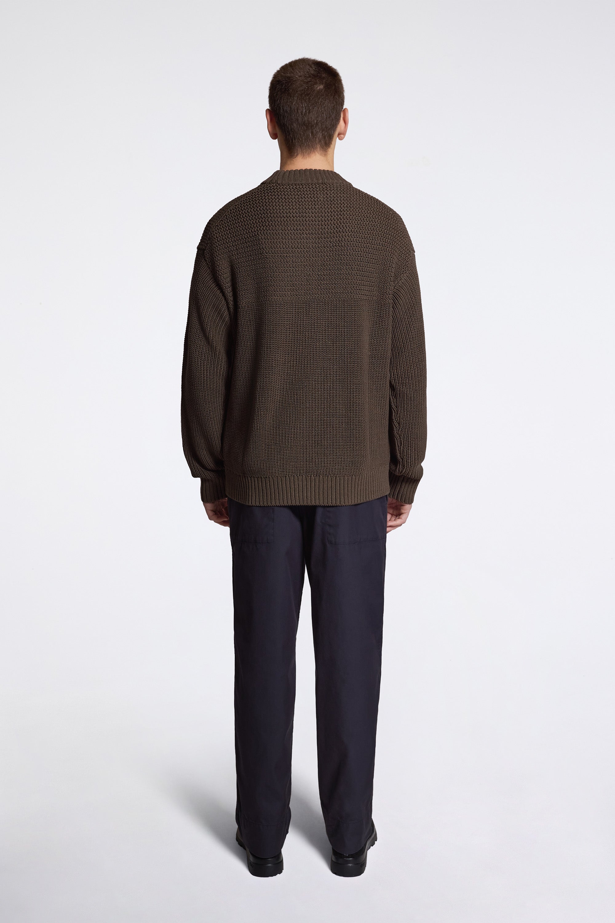 Nordhavn Racked Cotton Sweater Turkisk Coffee