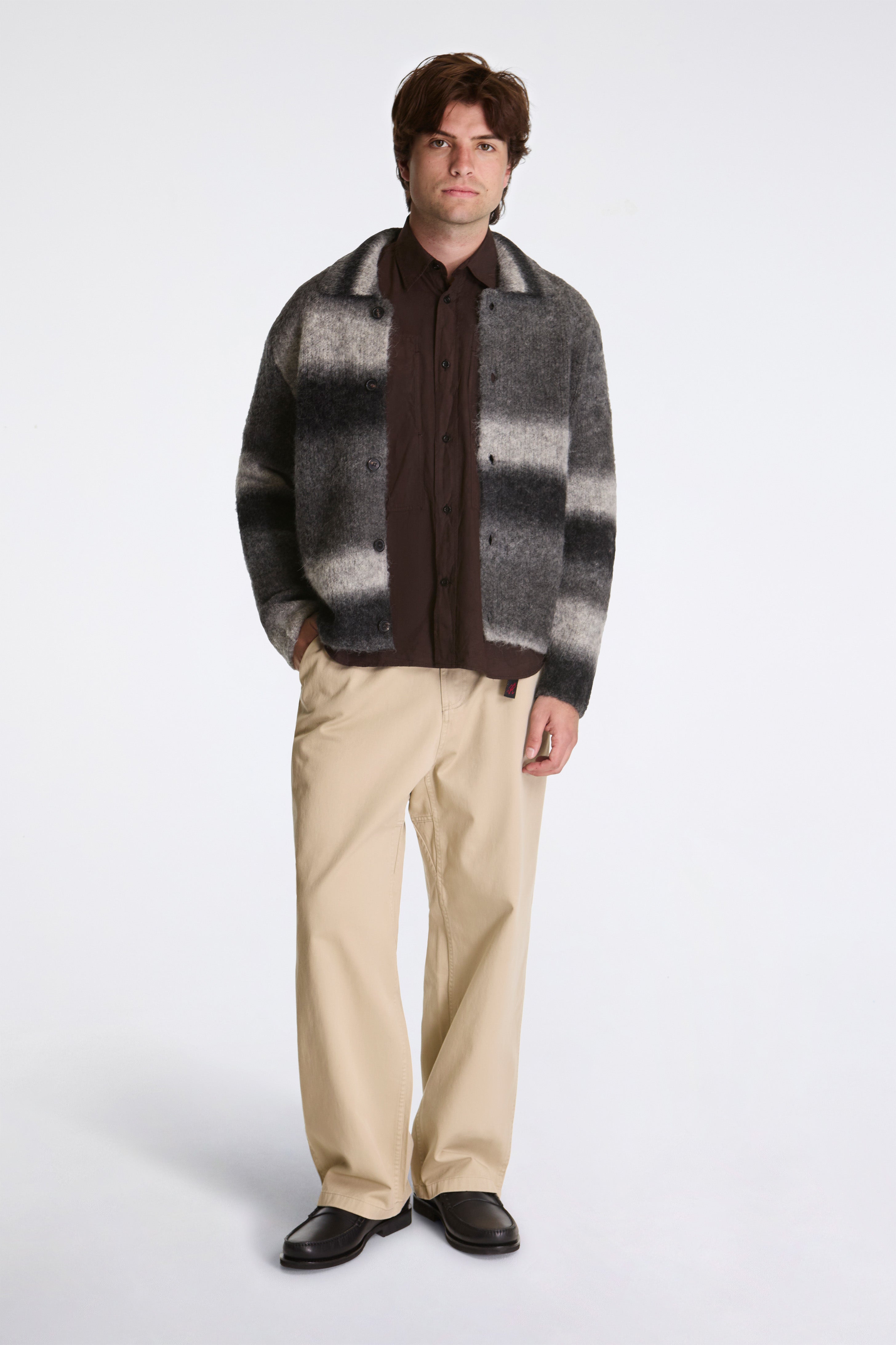 Erik Gradient Alpaca Wool Jacket Charcoal Melange