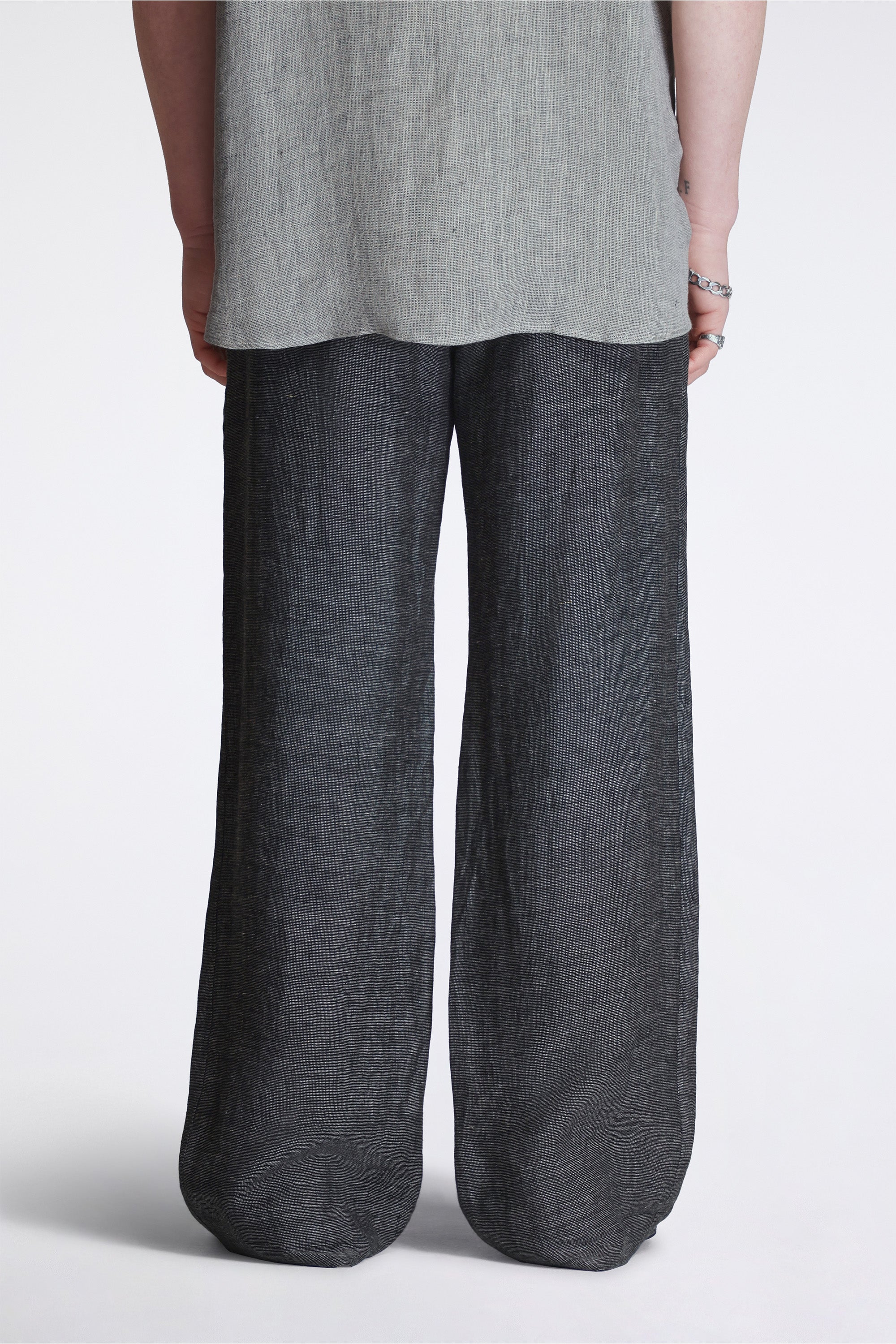 Nam Ou River Trip Pants Linen Mesh Black Mix