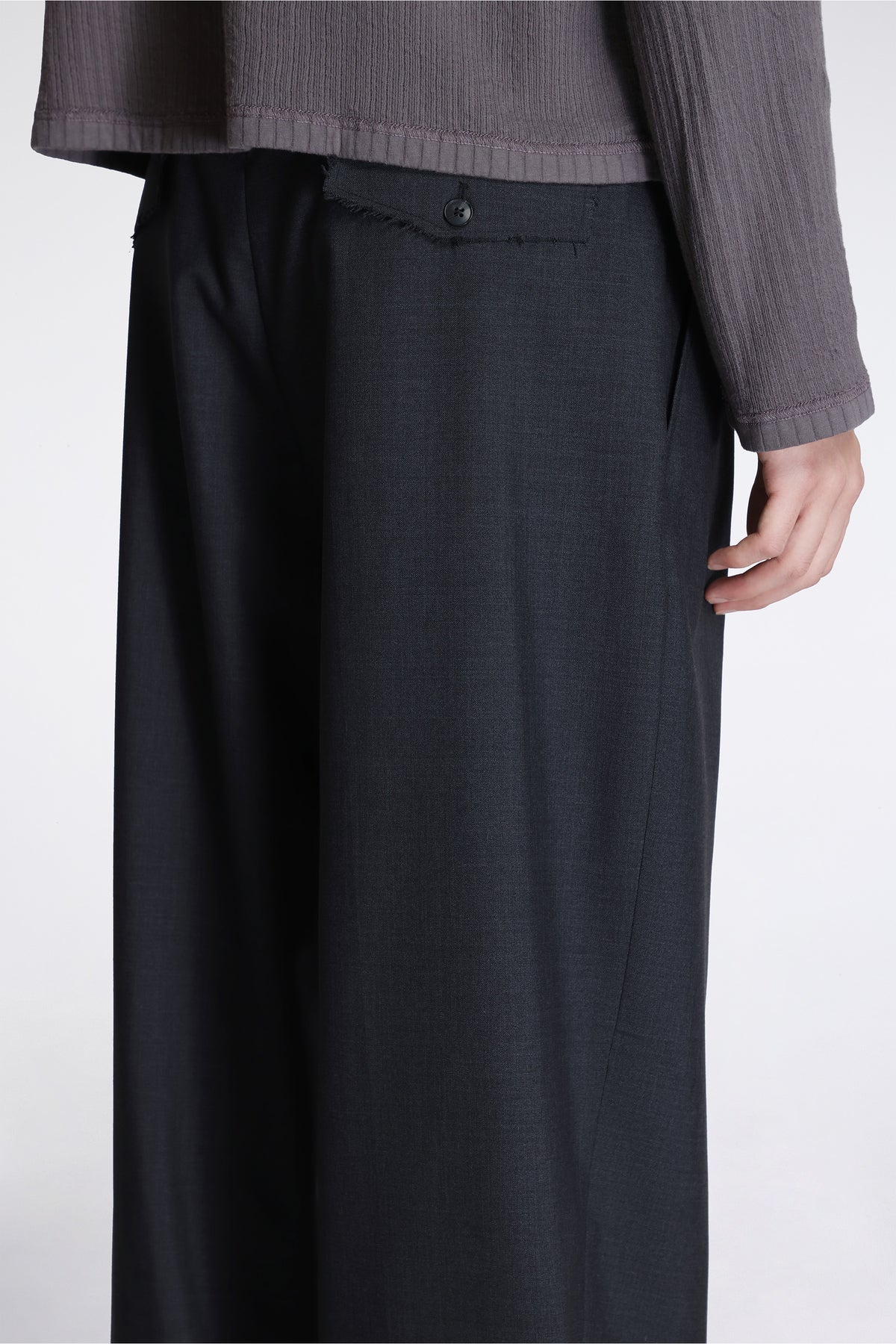 Patch Trousers Dark Grey Dry Wool