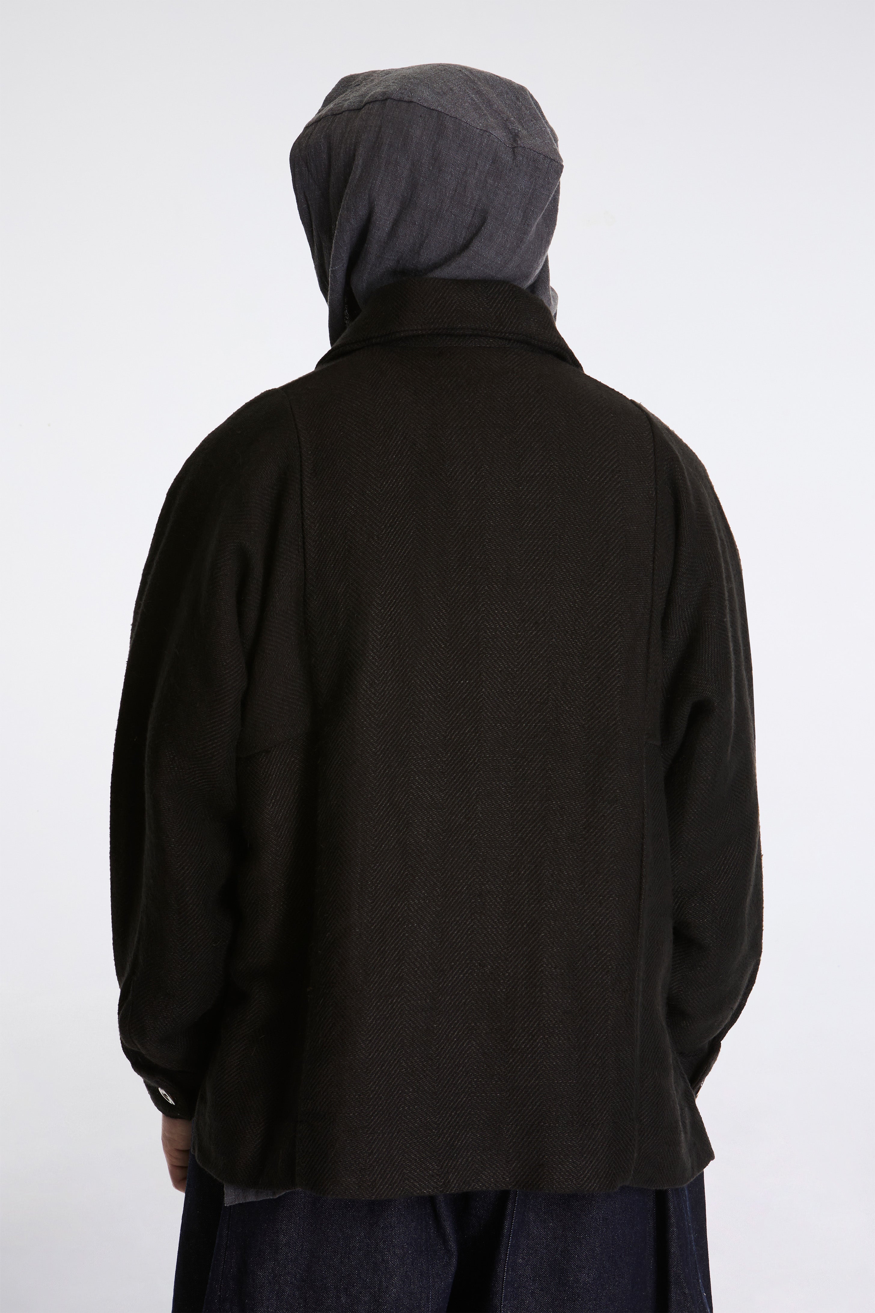 Farmer Jacket Handwoven Organic Cotton Black