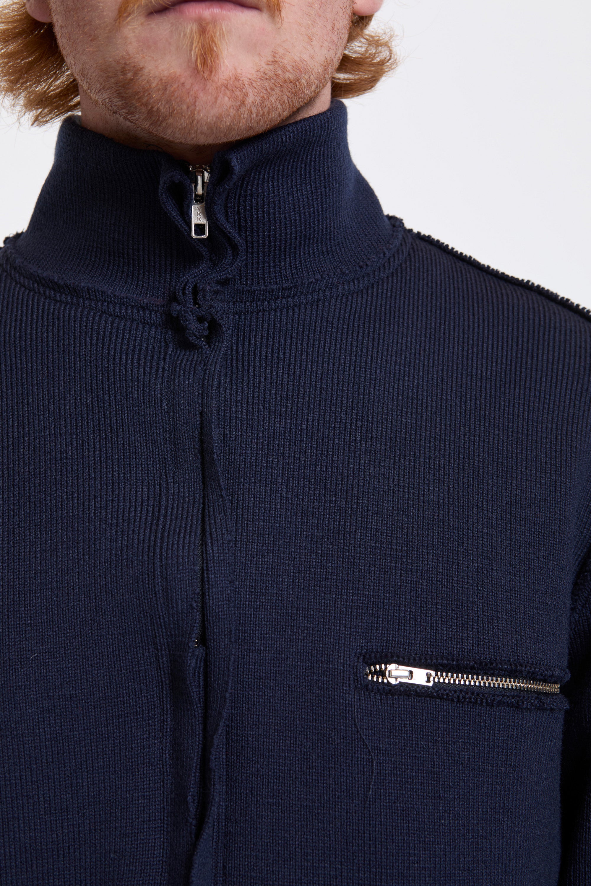 Zip Up Knit Navy