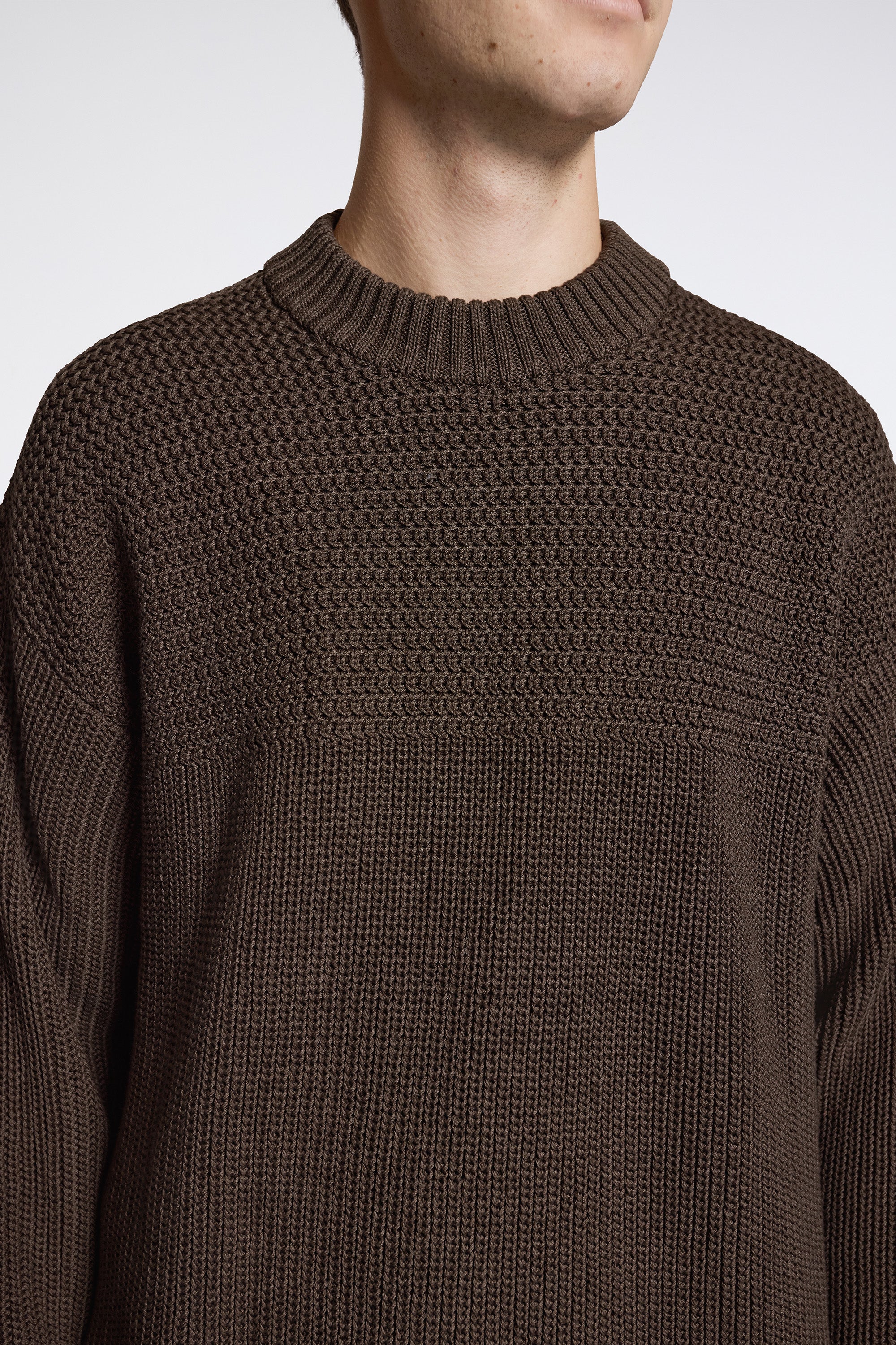 Nordhavn Racked Cotton Sweater Turkisk Coffee