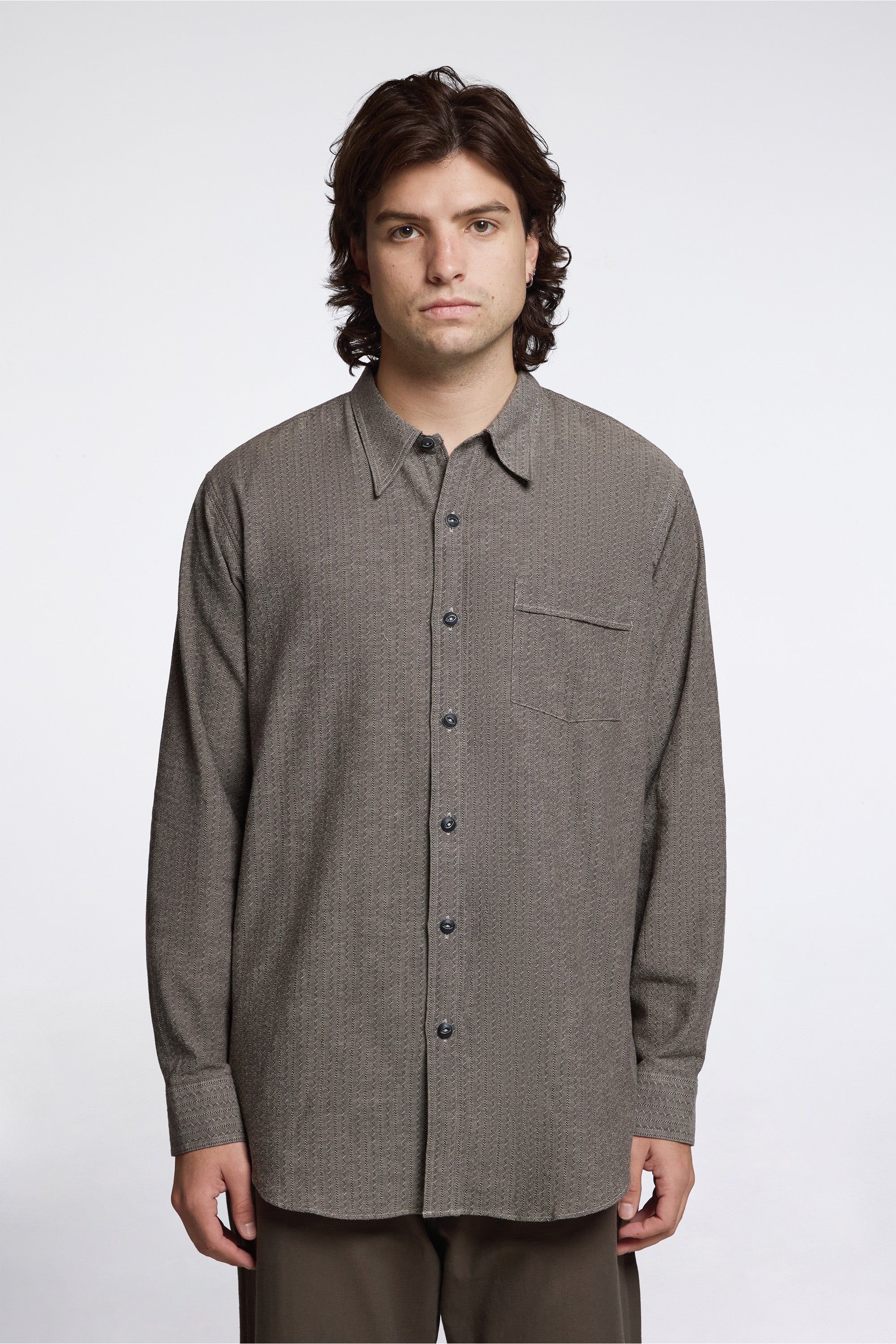 Lot.106 Narrow Collar Shirt Charcoal