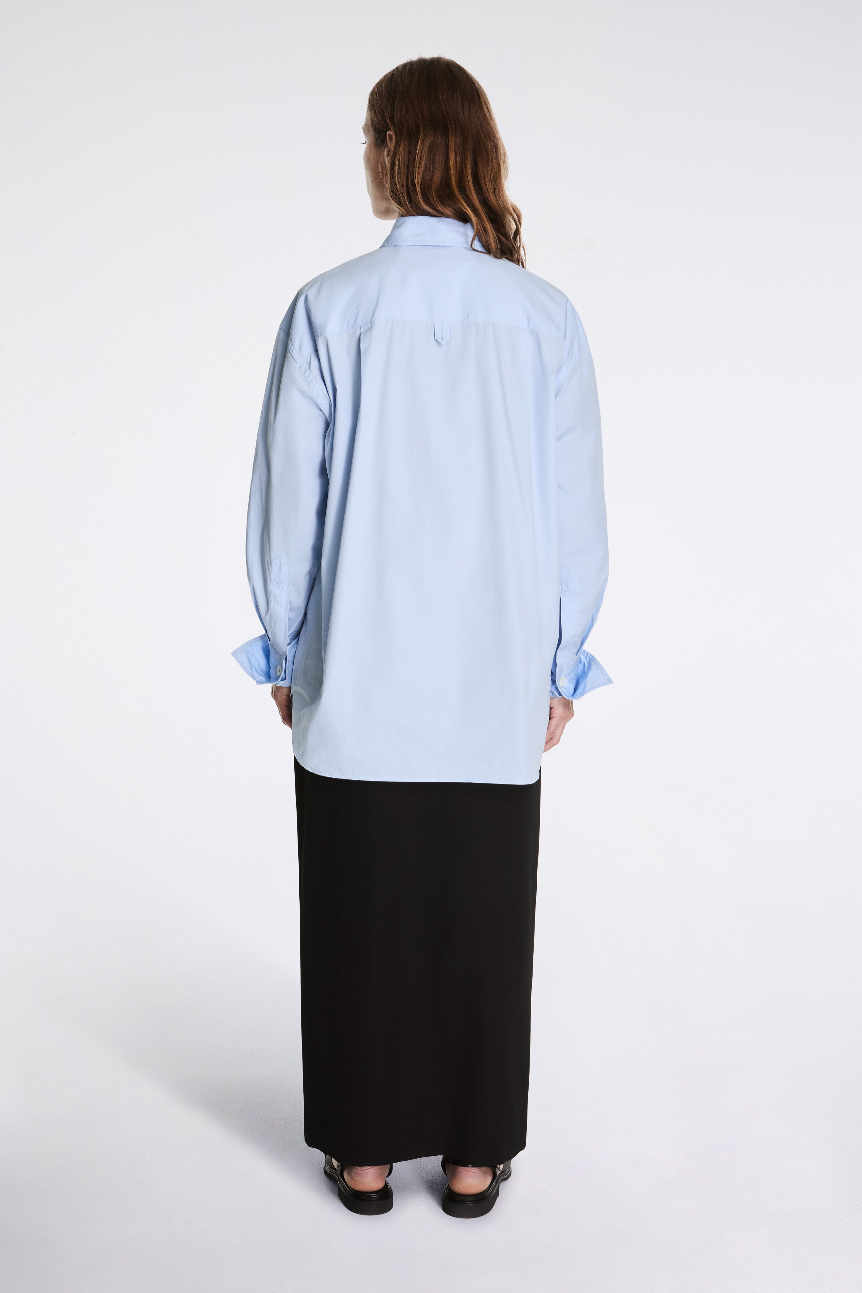 Turn Up Cuff Shirt Pale Blue