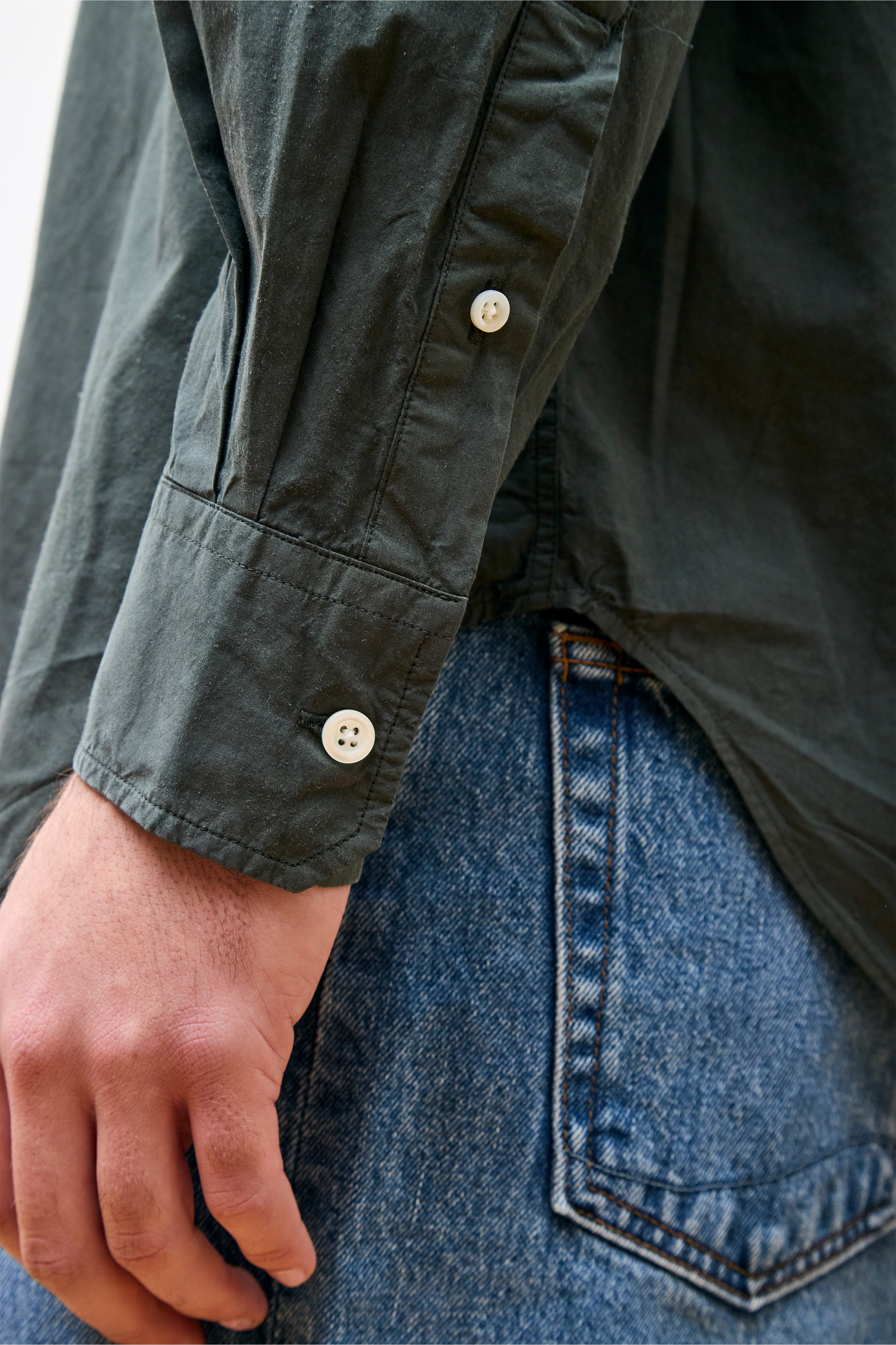 Ole Cotton Tencel Shirt Black Olive