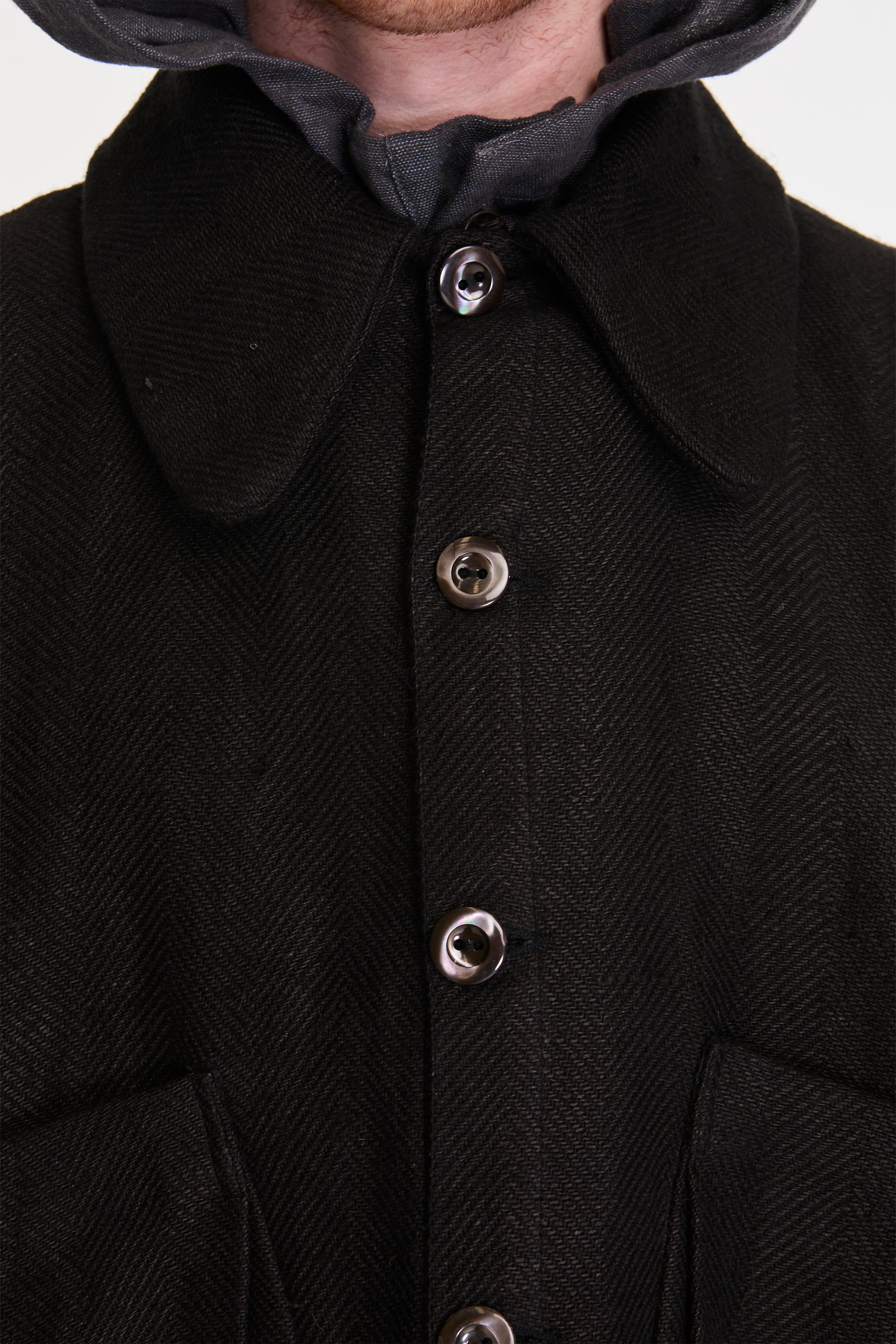 Farmer Jacket Handwoven Organic Cotton Black