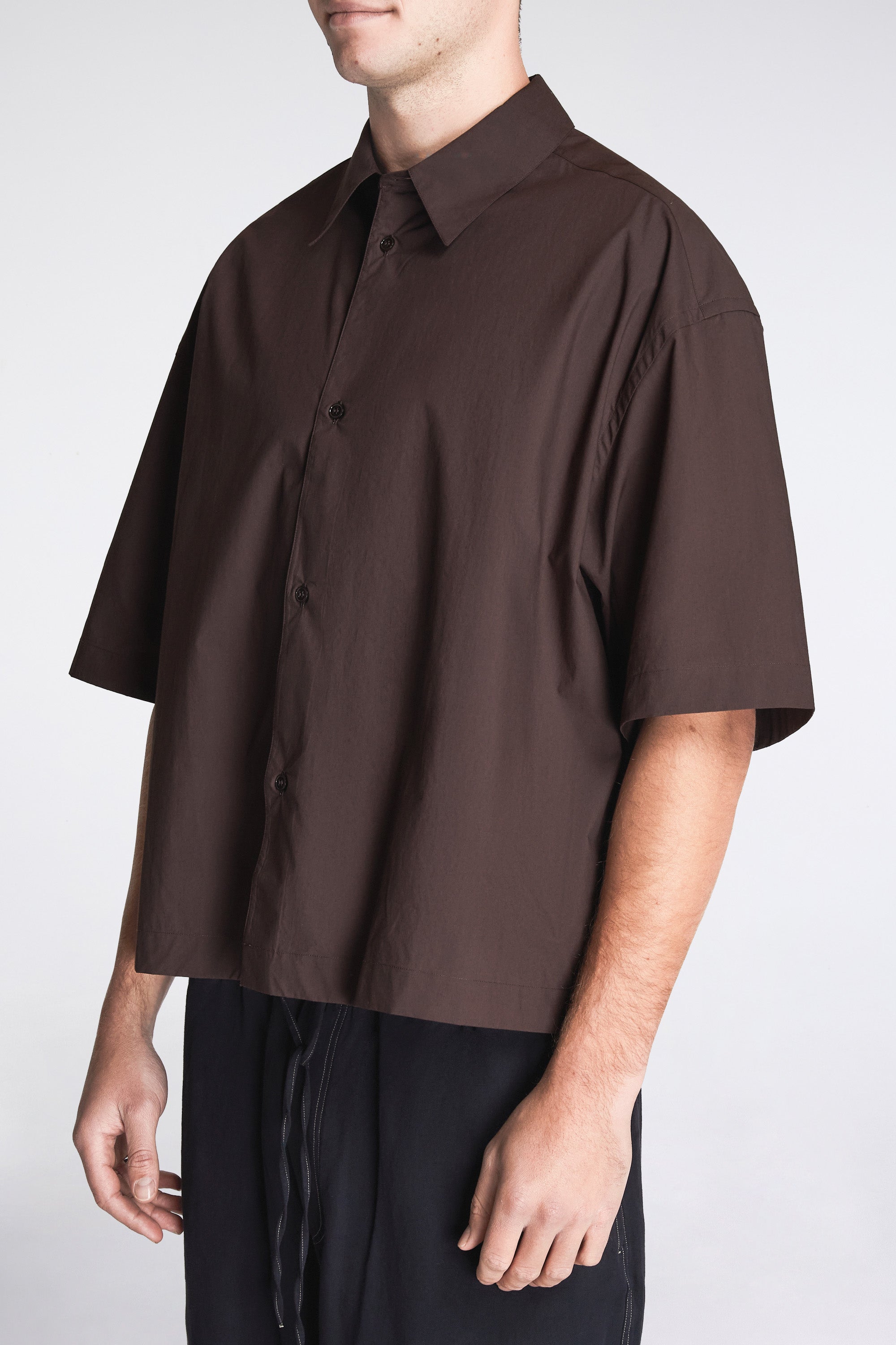 Sanko Paper Poplin Shirt Cocoa