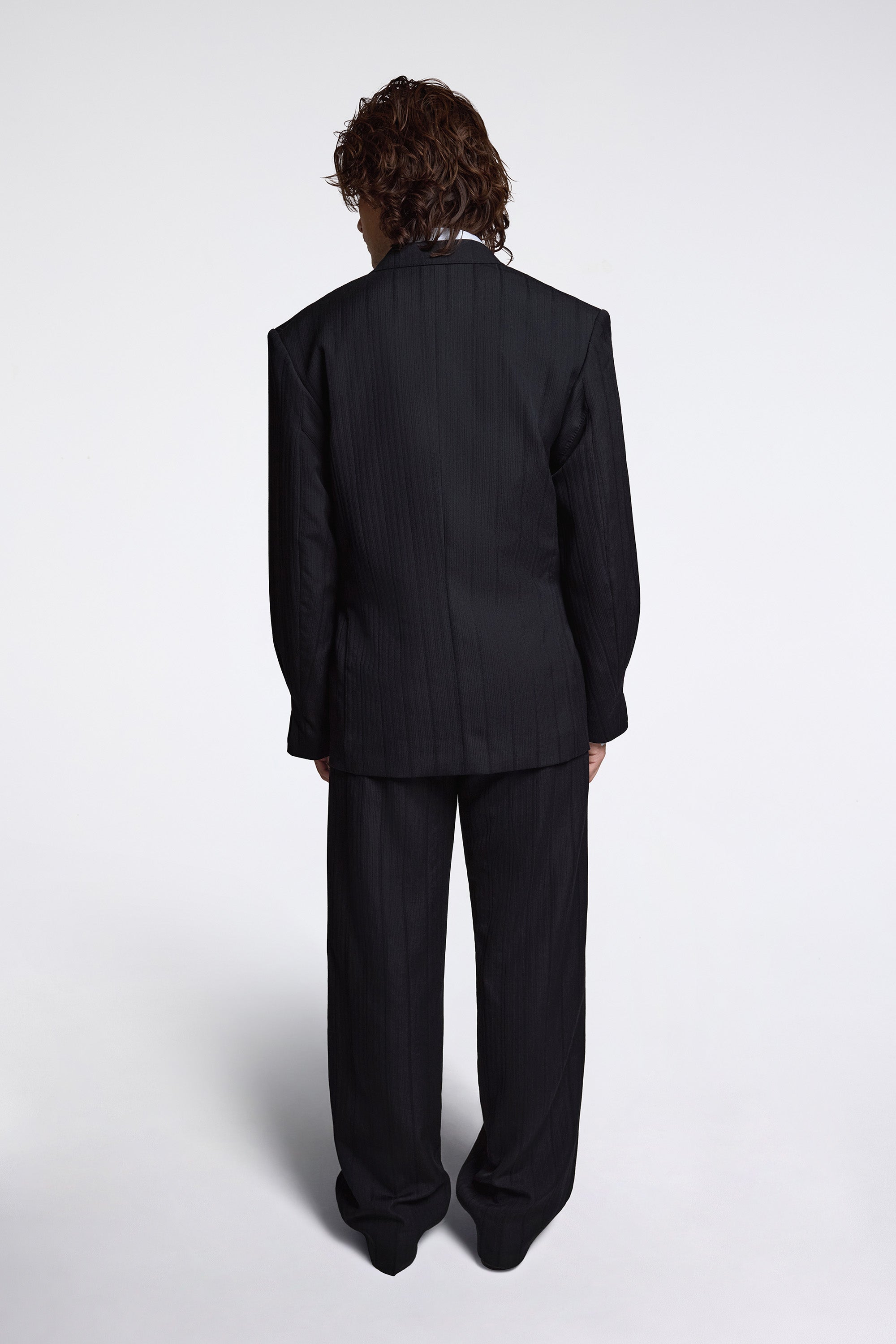 Tarhos Pleated Trouser Midnight Black