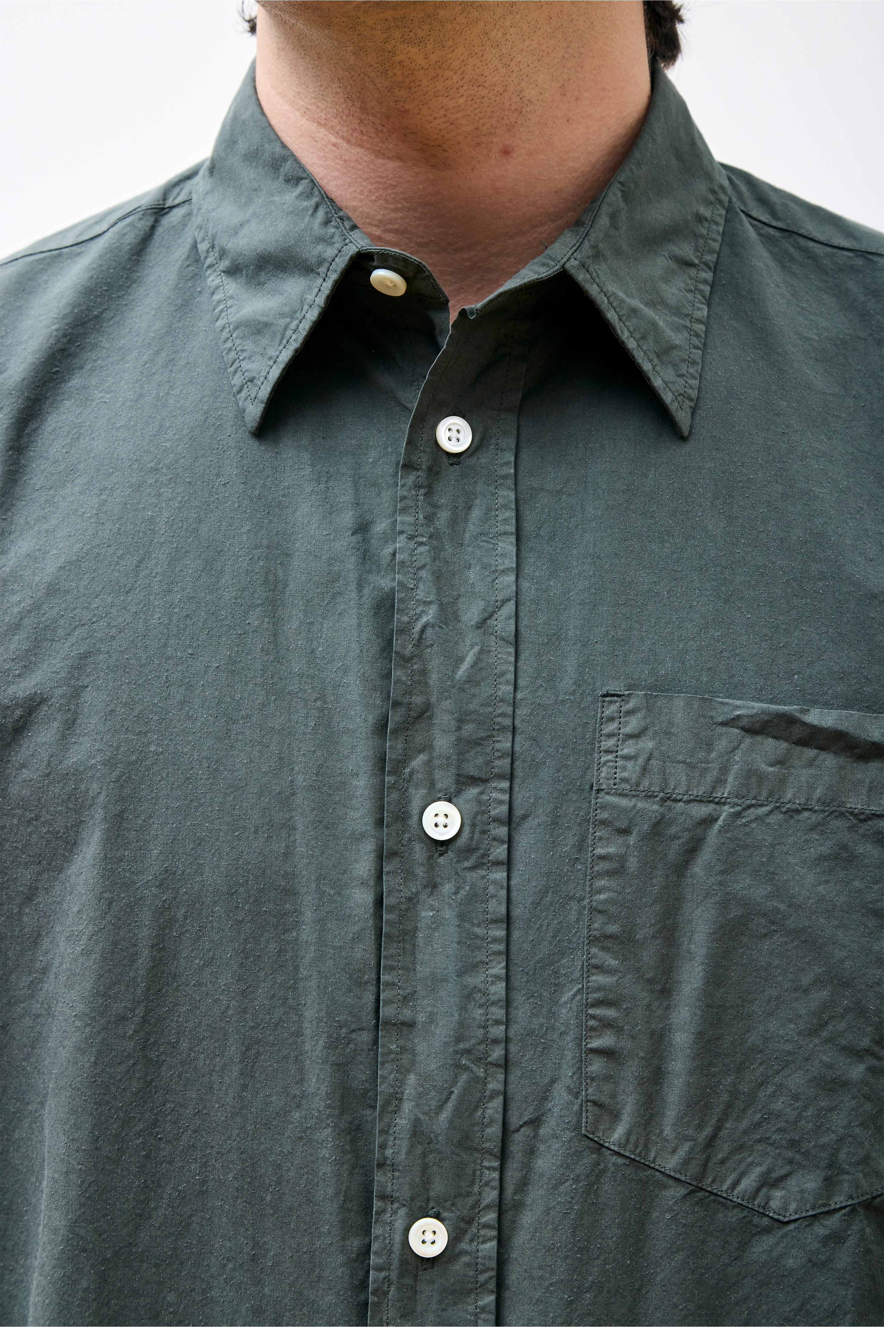 Ole Cotton Tencel Shirt Black Olive