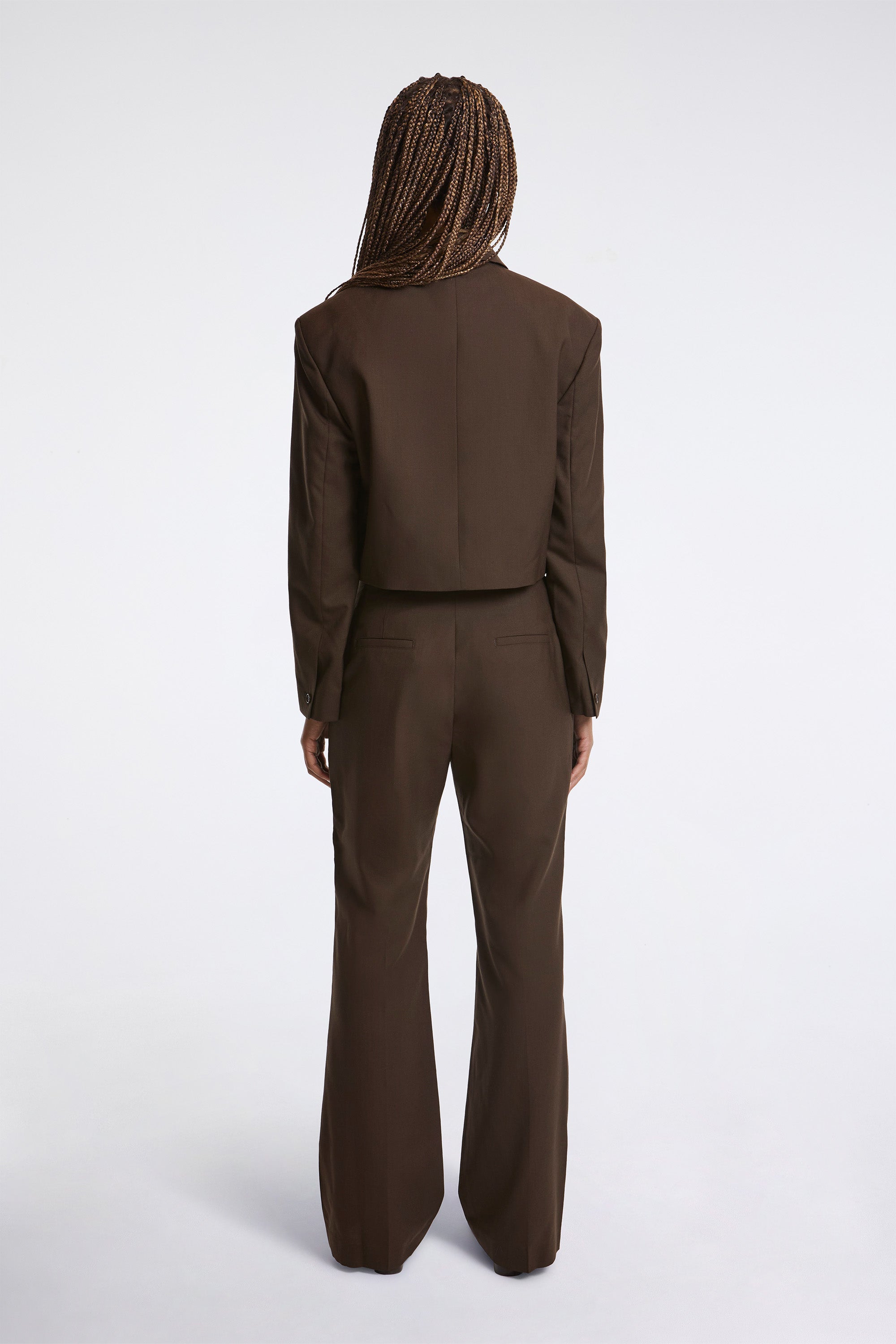 Wool Short Jacket Khaki Brown