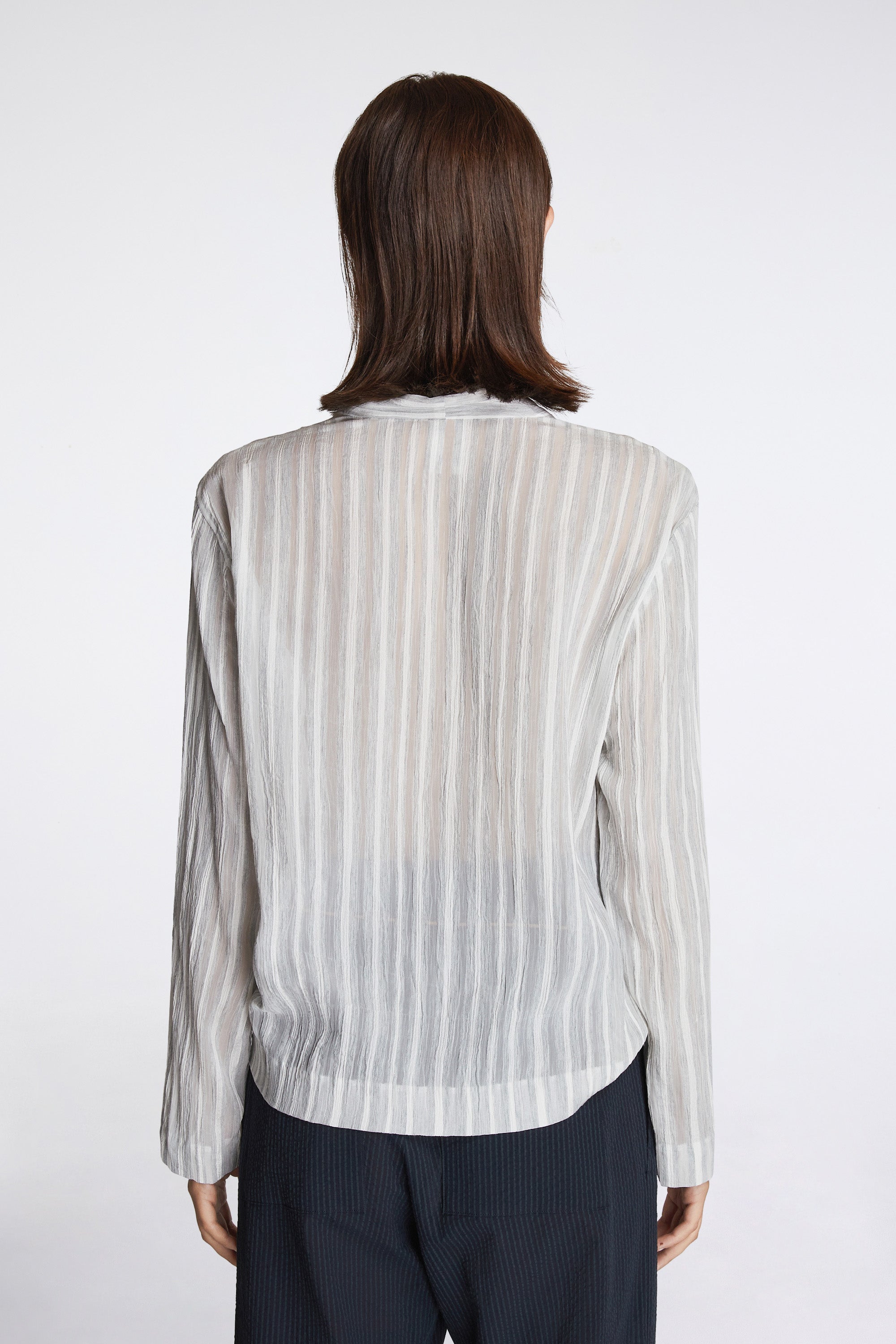 Nong Khiaw Blouse Cloud Stripe Ash Grey