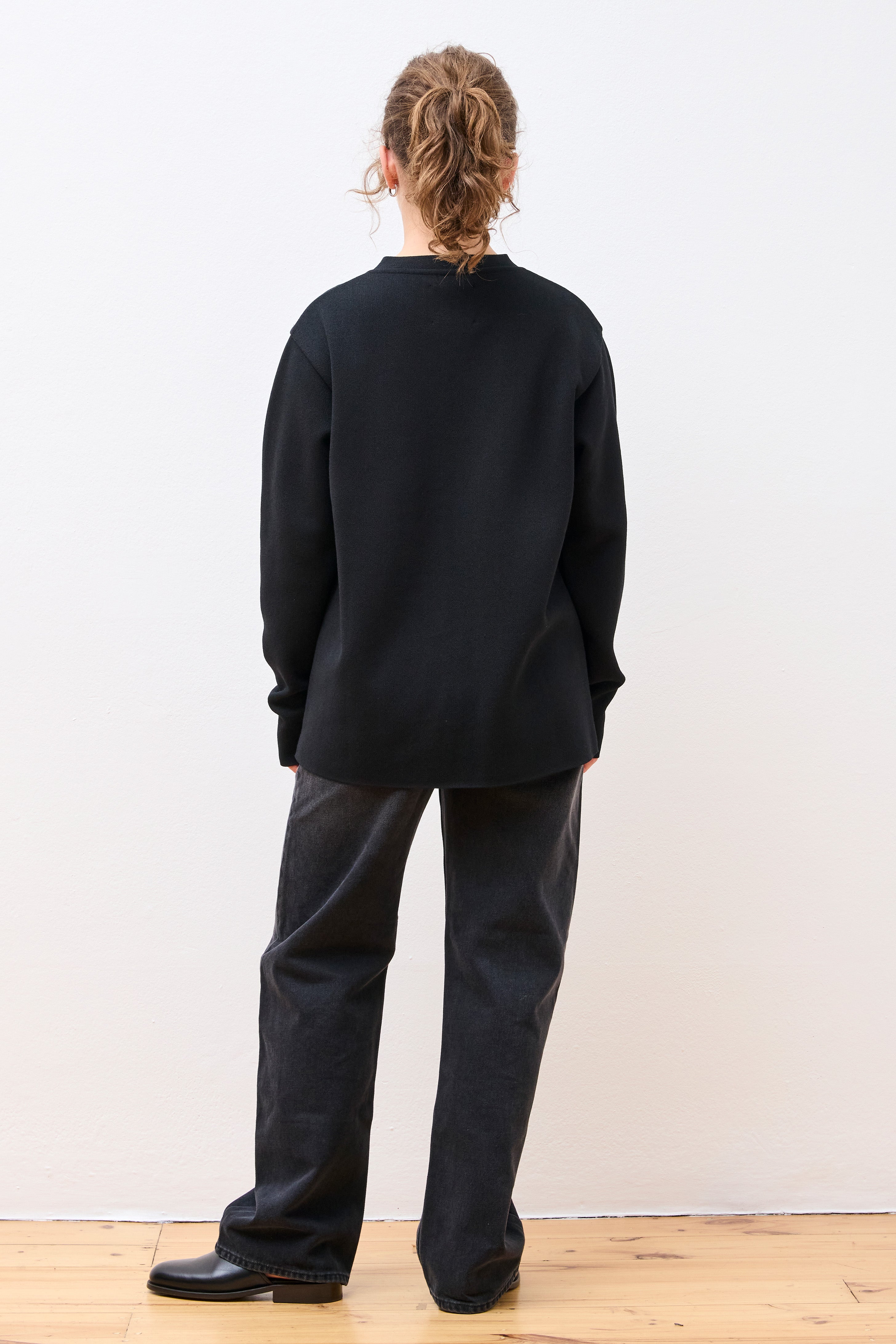 Co/Pe Knit Cardigan Black