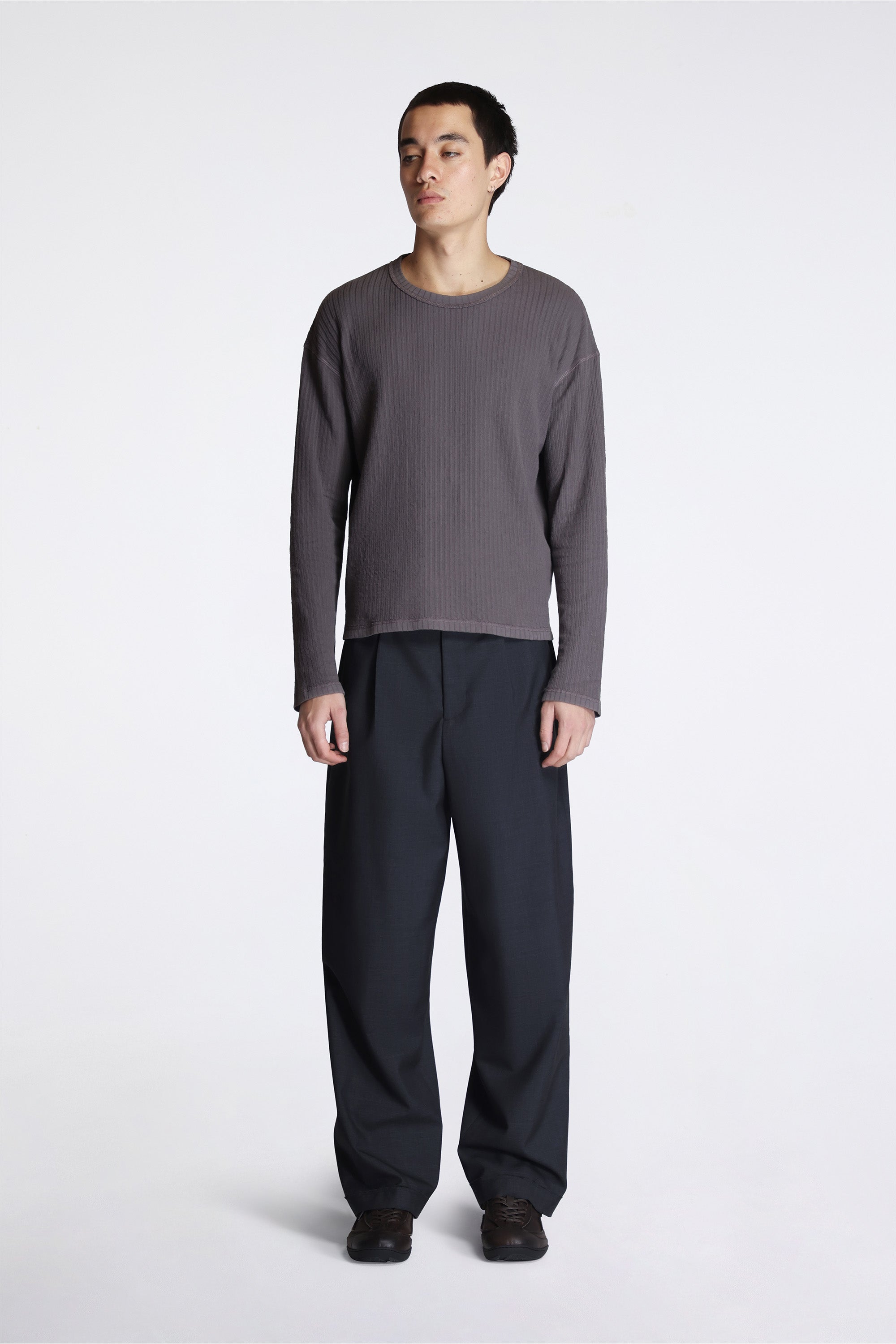 Patch Trousers Dark Grey Dry Wool