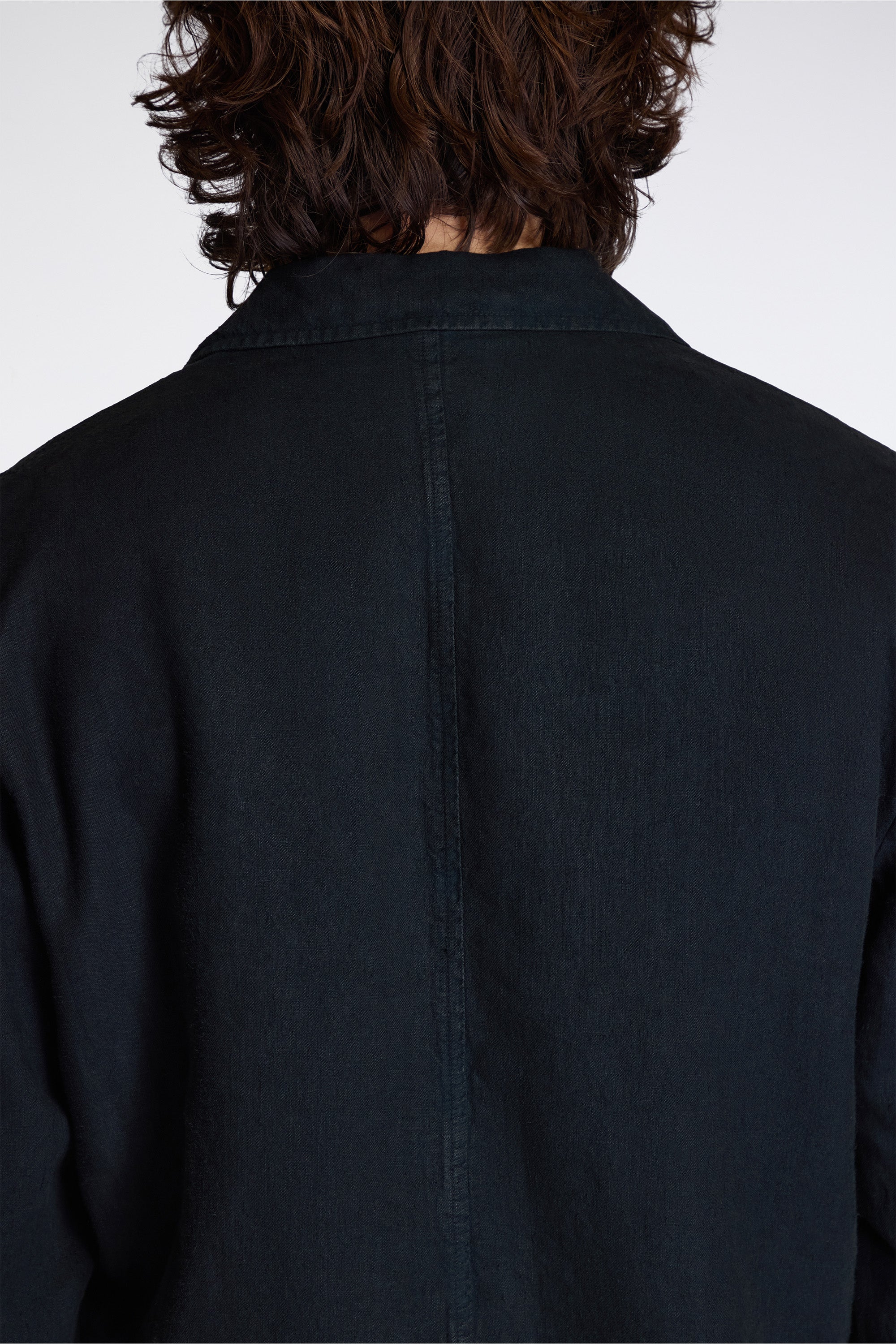 Maha Asym Linen Blazer Black