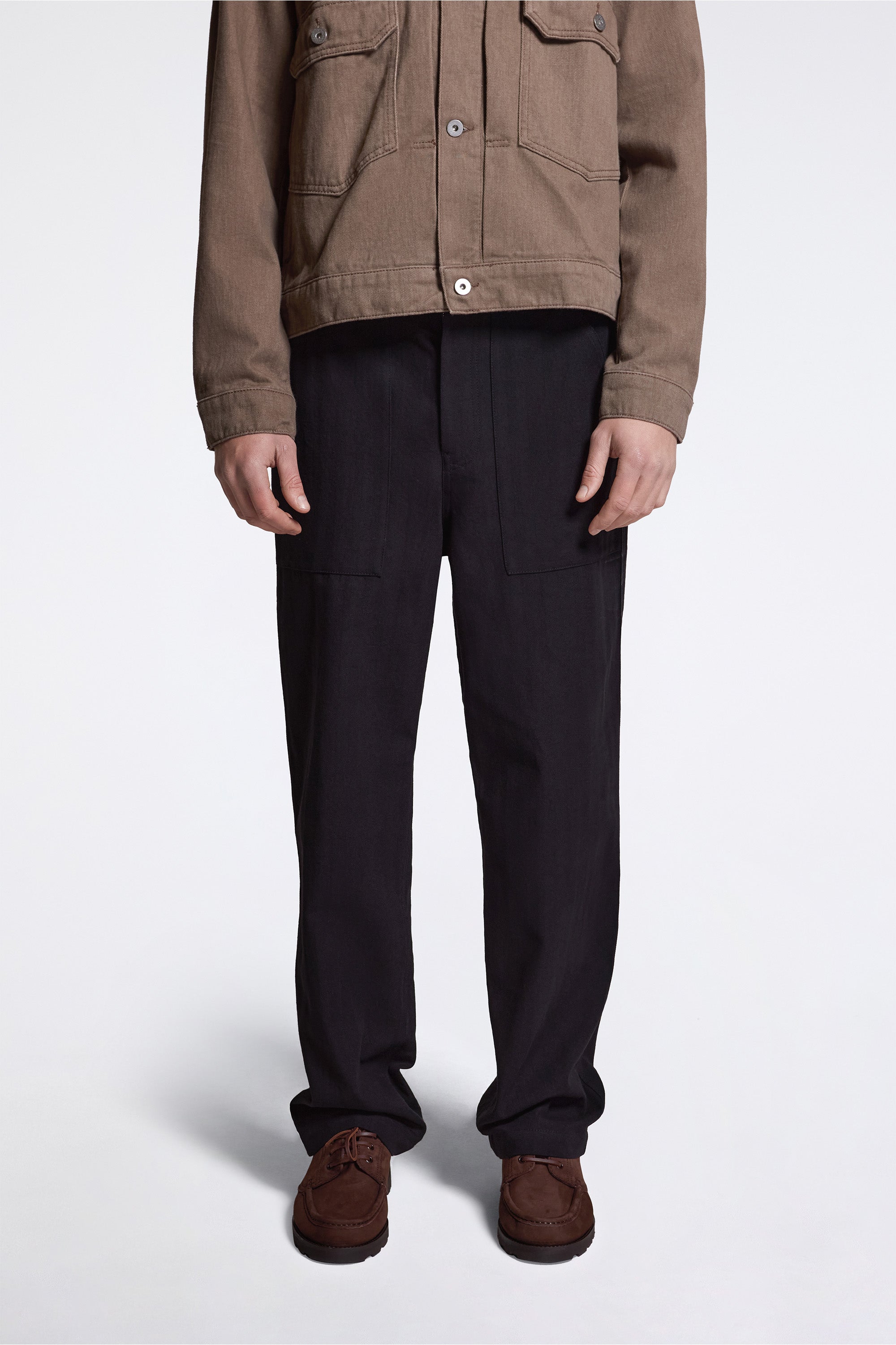 Kvitfjell Relaxed Cotton Wool Herringbone Pant Black