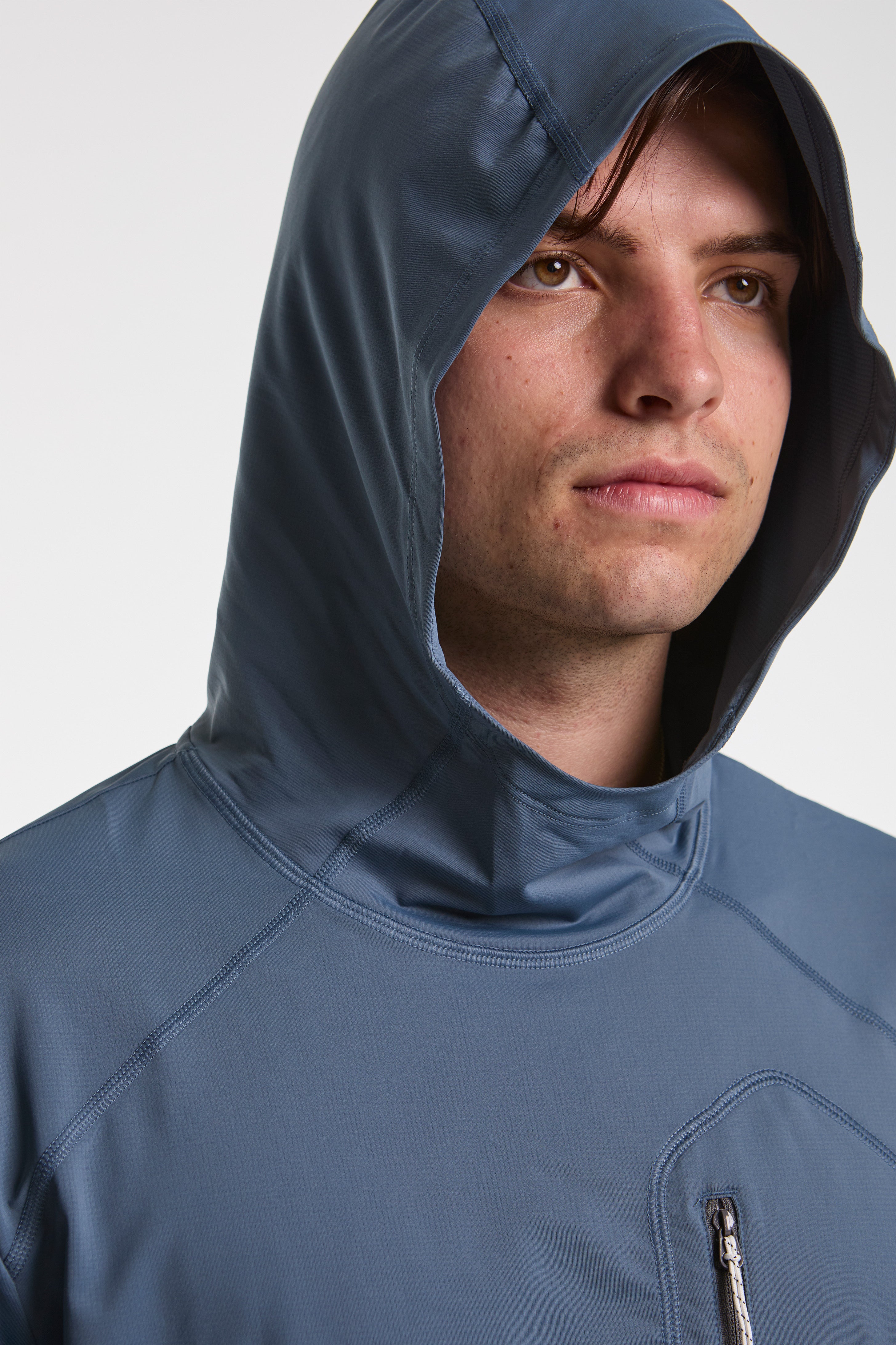 Sun Hoodie Mens Stone Blue