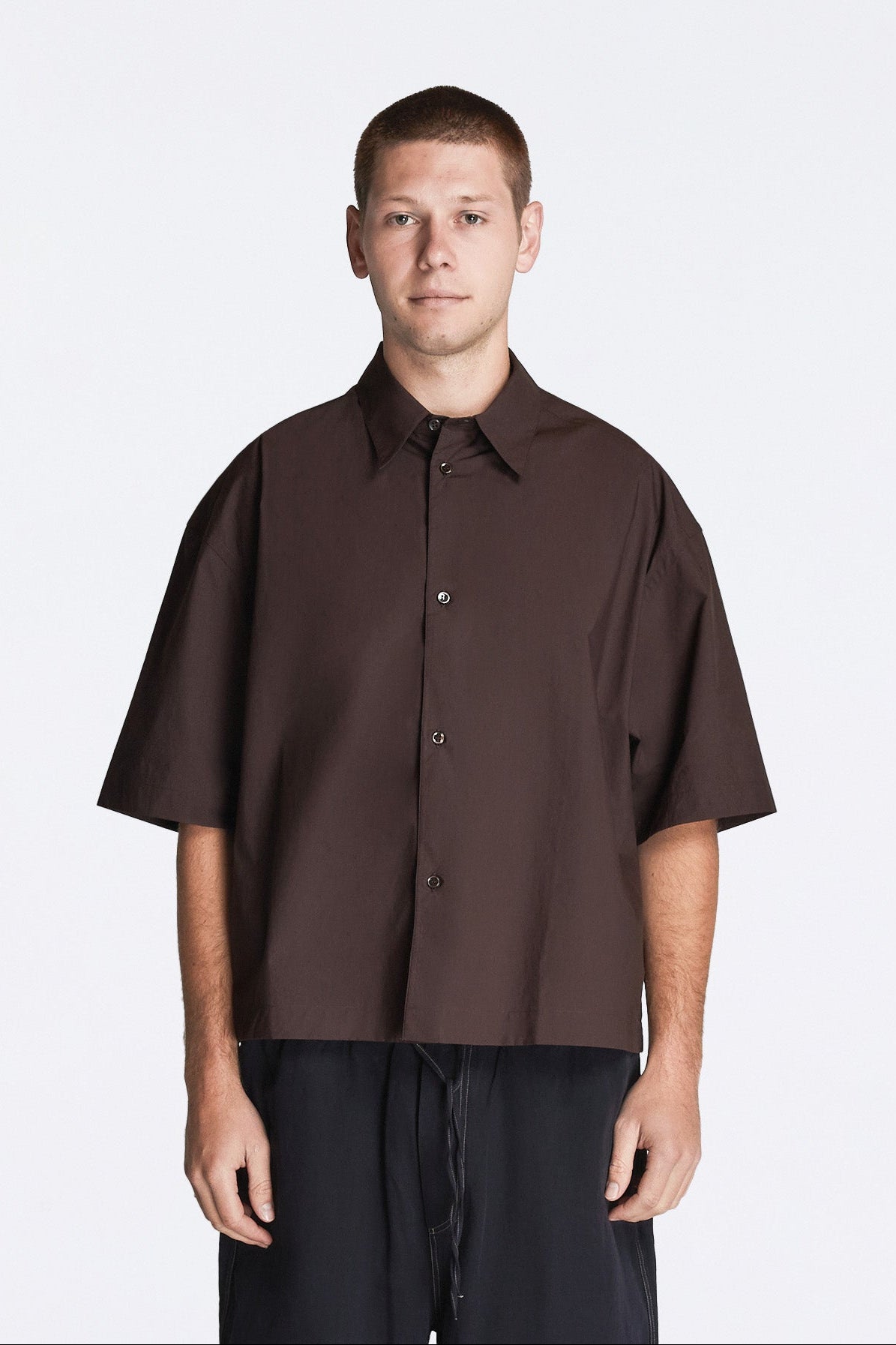 Sanko Paper Poplin Shirt Cocoa