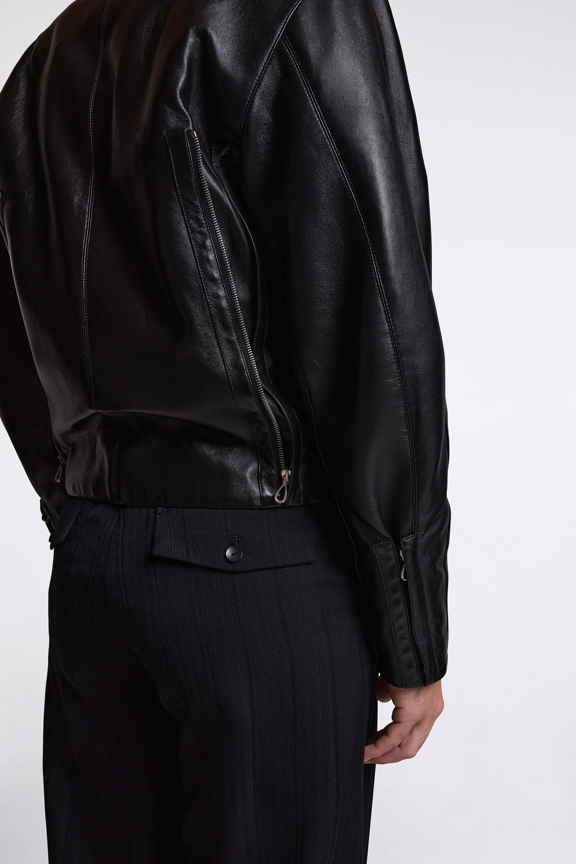 Lur Leather Jacket Smokey Black