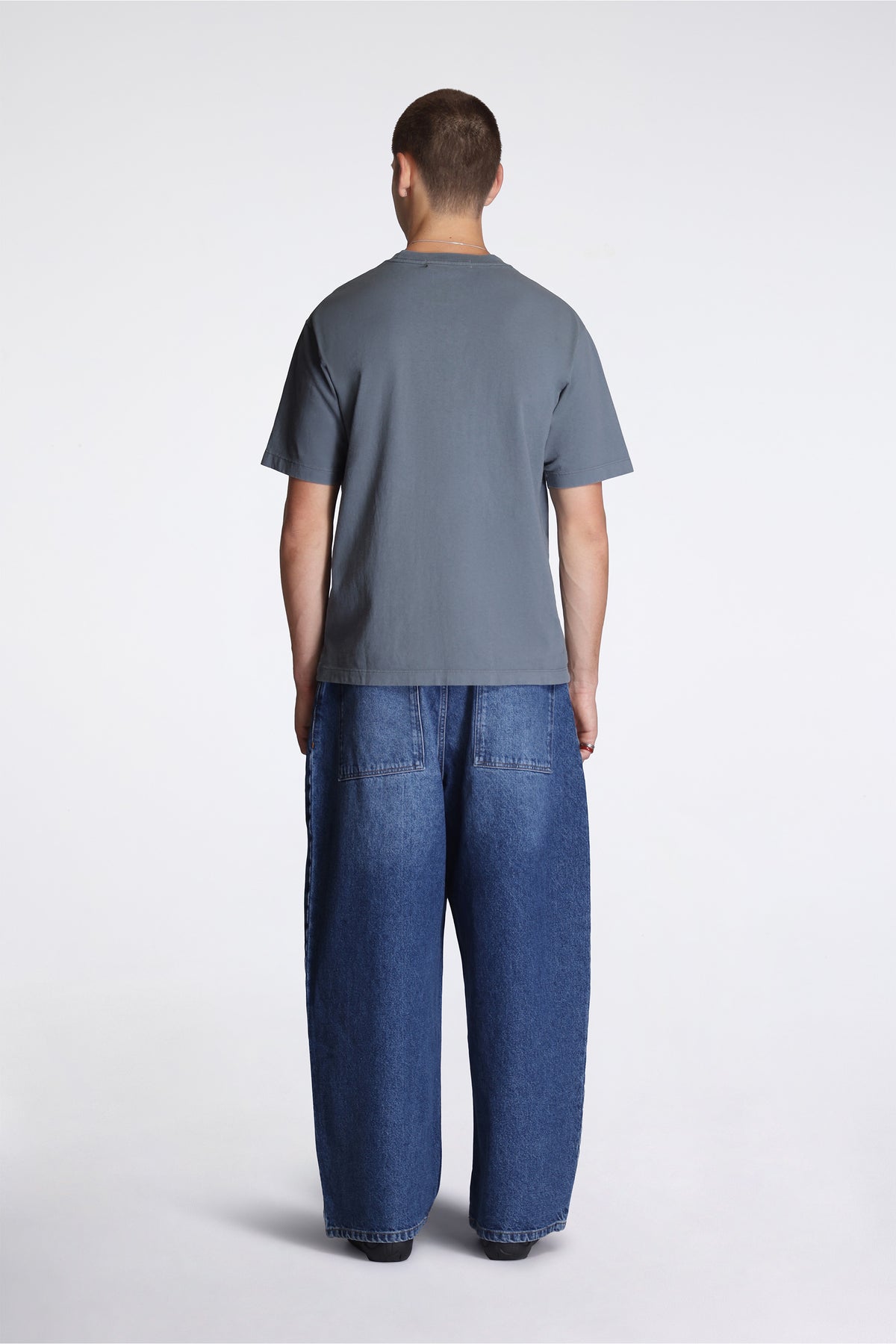 California Cotton Tee Run With Heart Coastal Grey