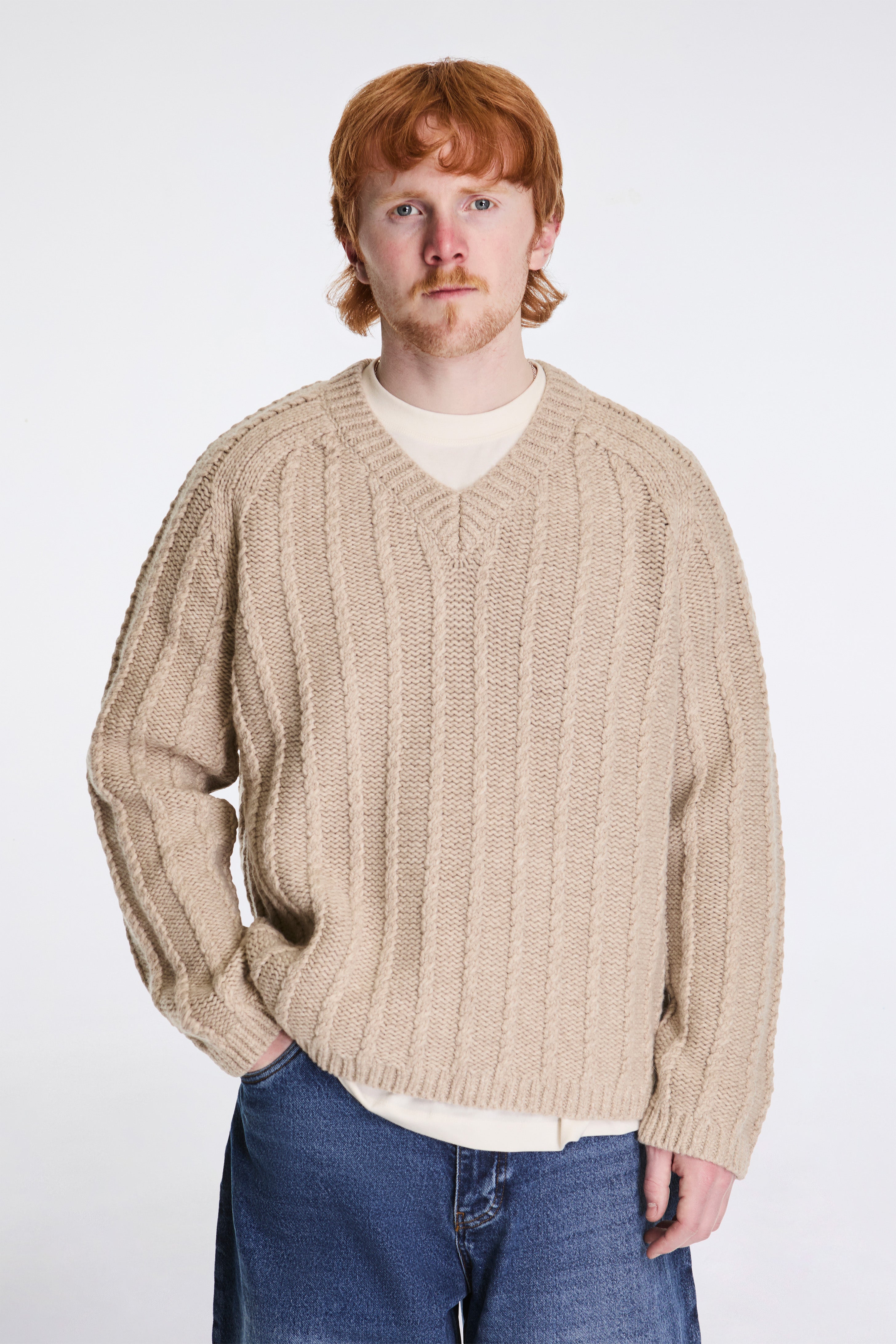 Sussex Knit Italian Virgin Wool Oatmeal