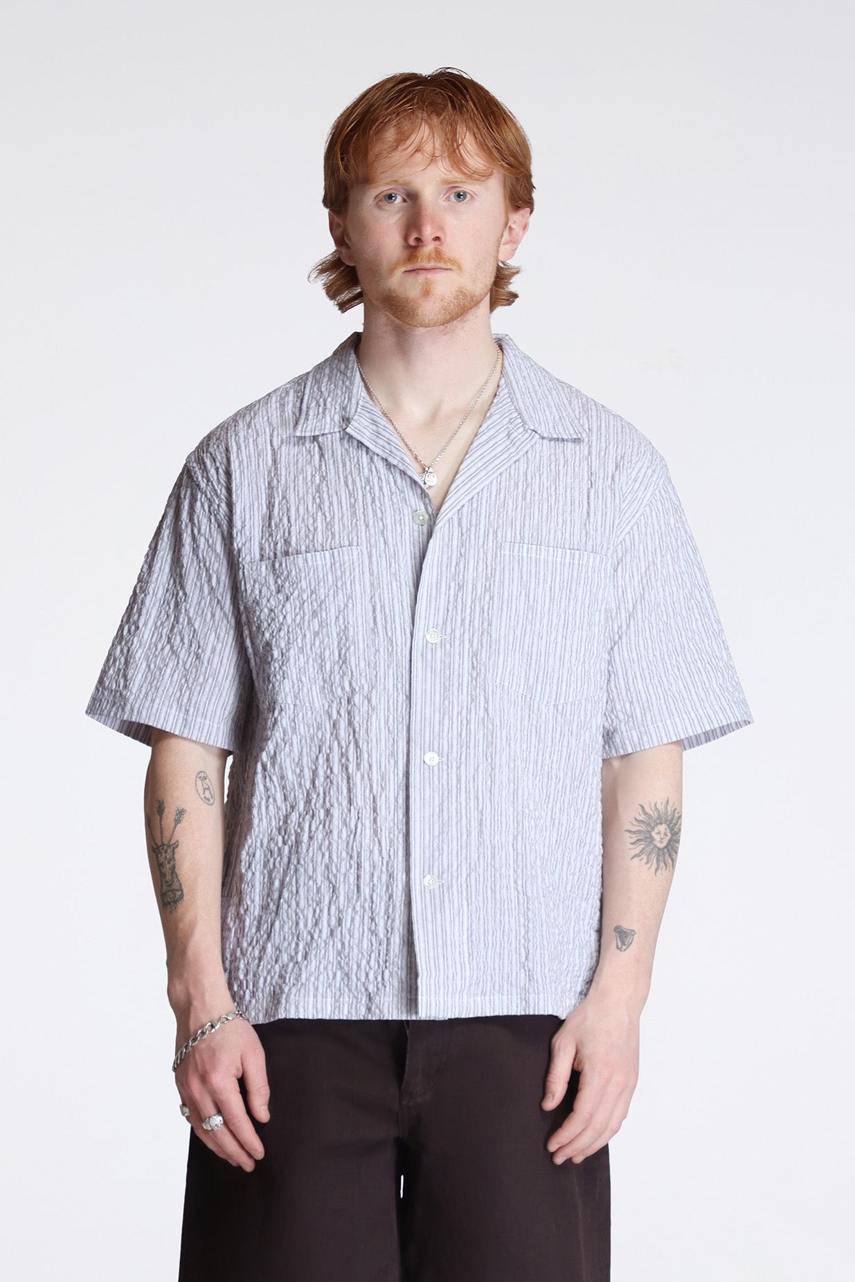 Mols Striped SS Camp Shirt Multi Color Stripe