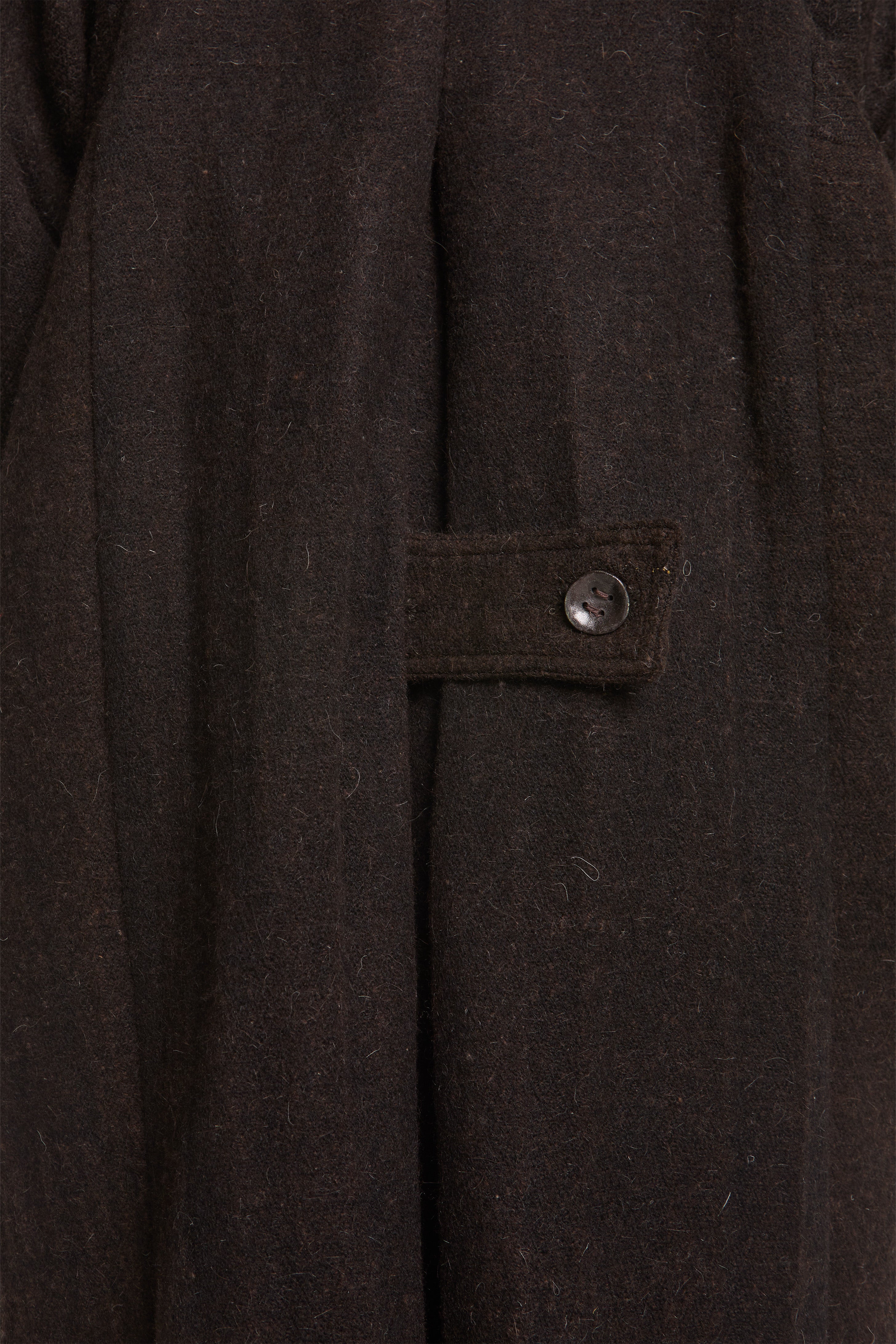 Farmer Coat Yak Wool Blend Black Brown