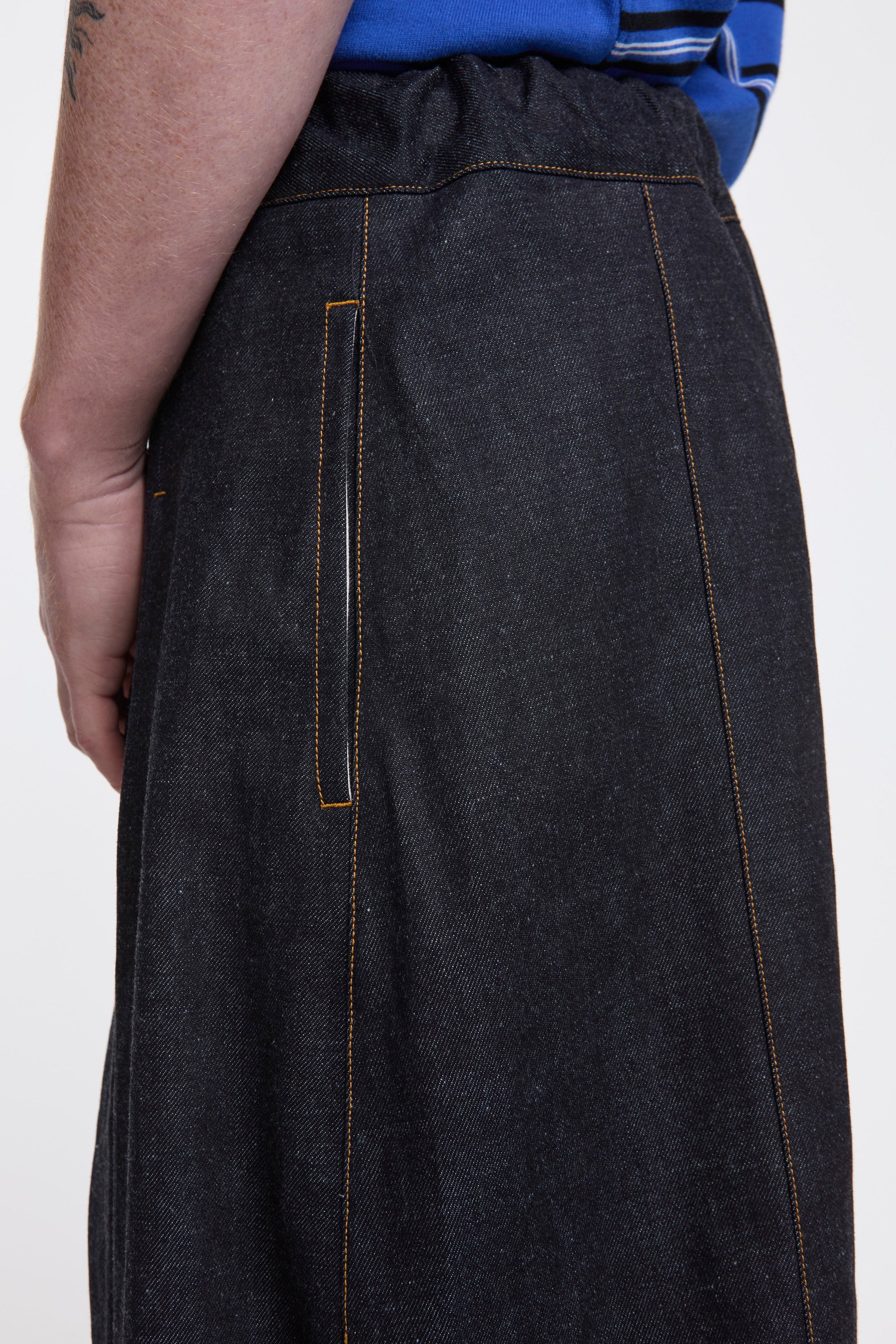 Box Pleat Trouser Raw Denim