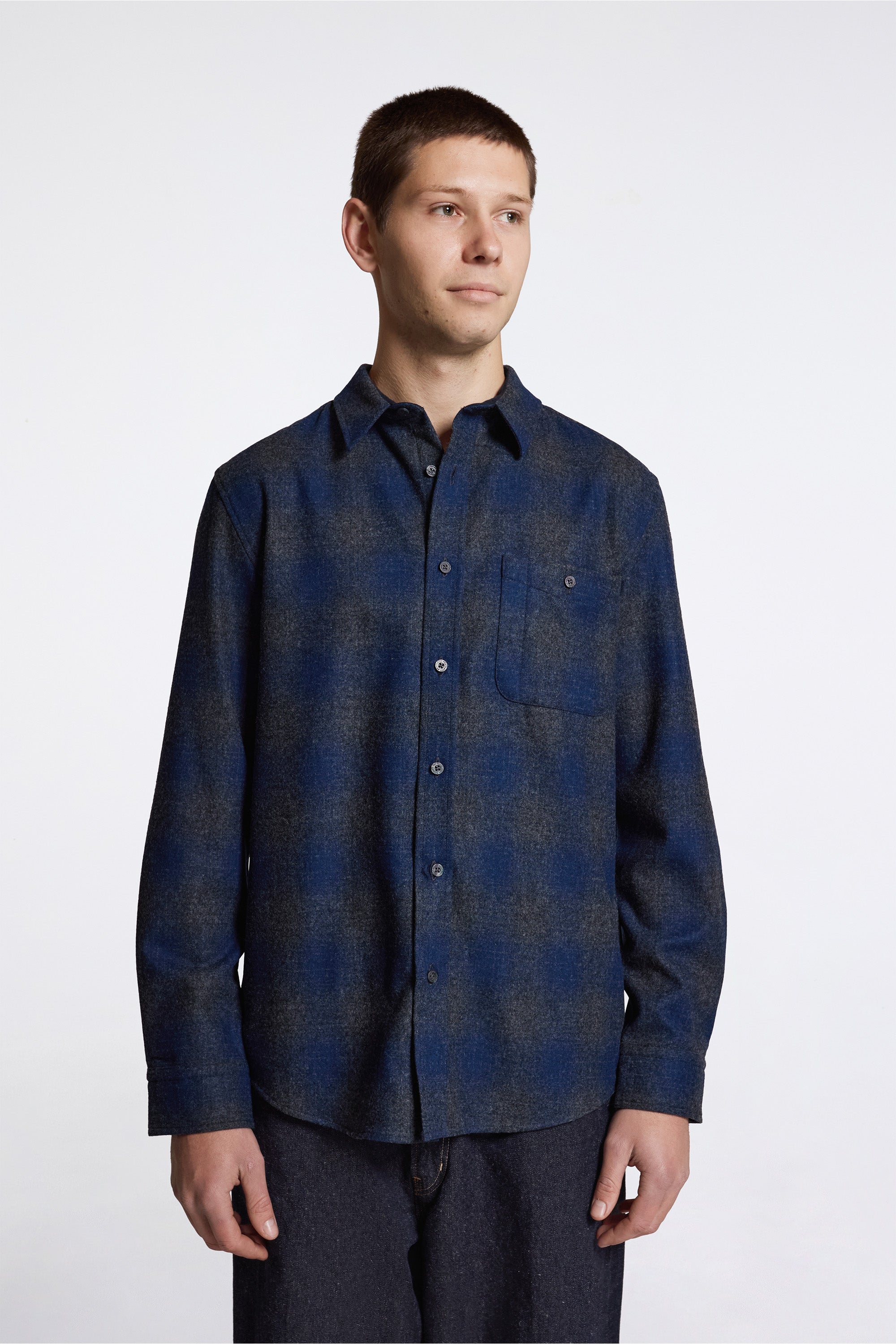 Trail Shirt Navy/Oxford Mix Ombre