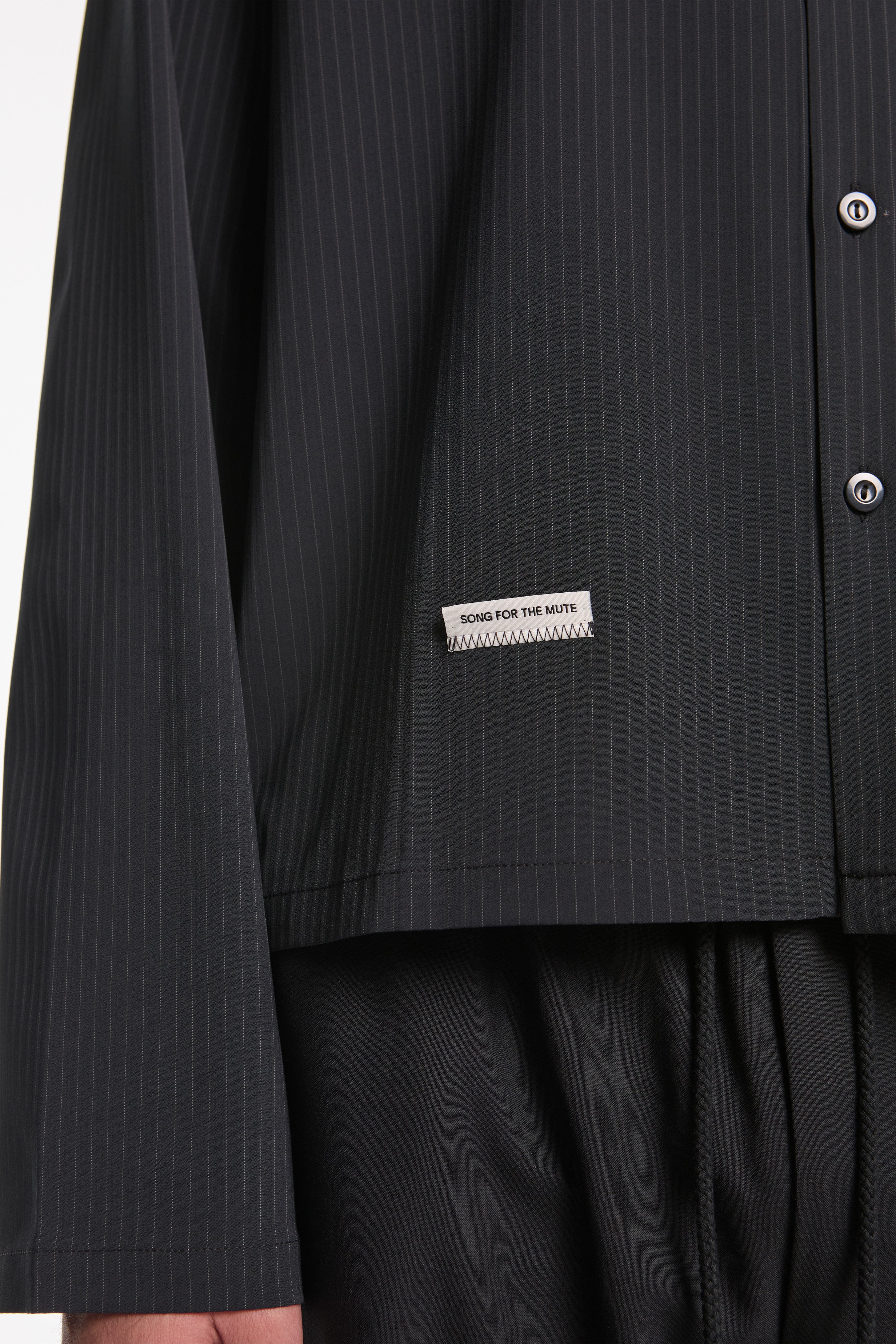 L/S Cropped Casual Shirt Navy