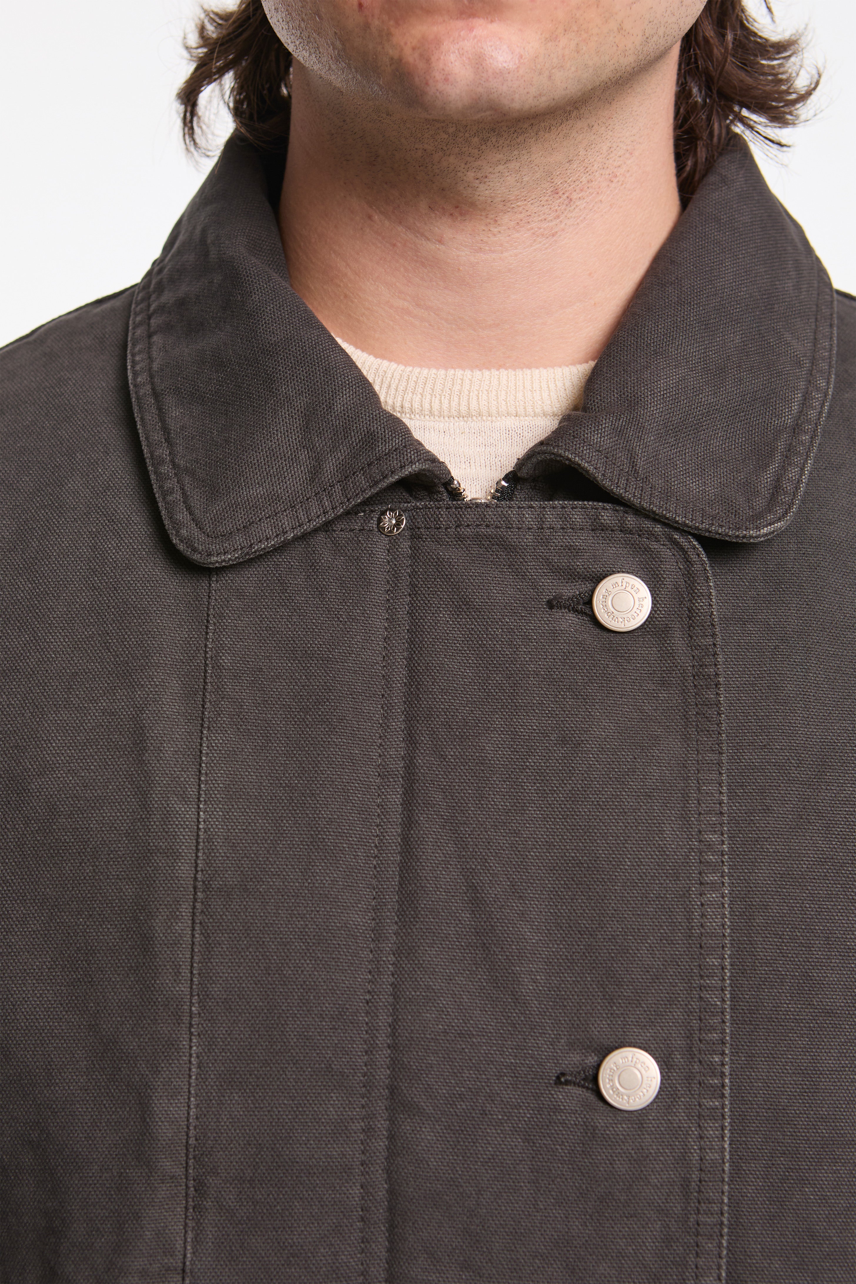 Courier Jacket Washed Grey Canvas