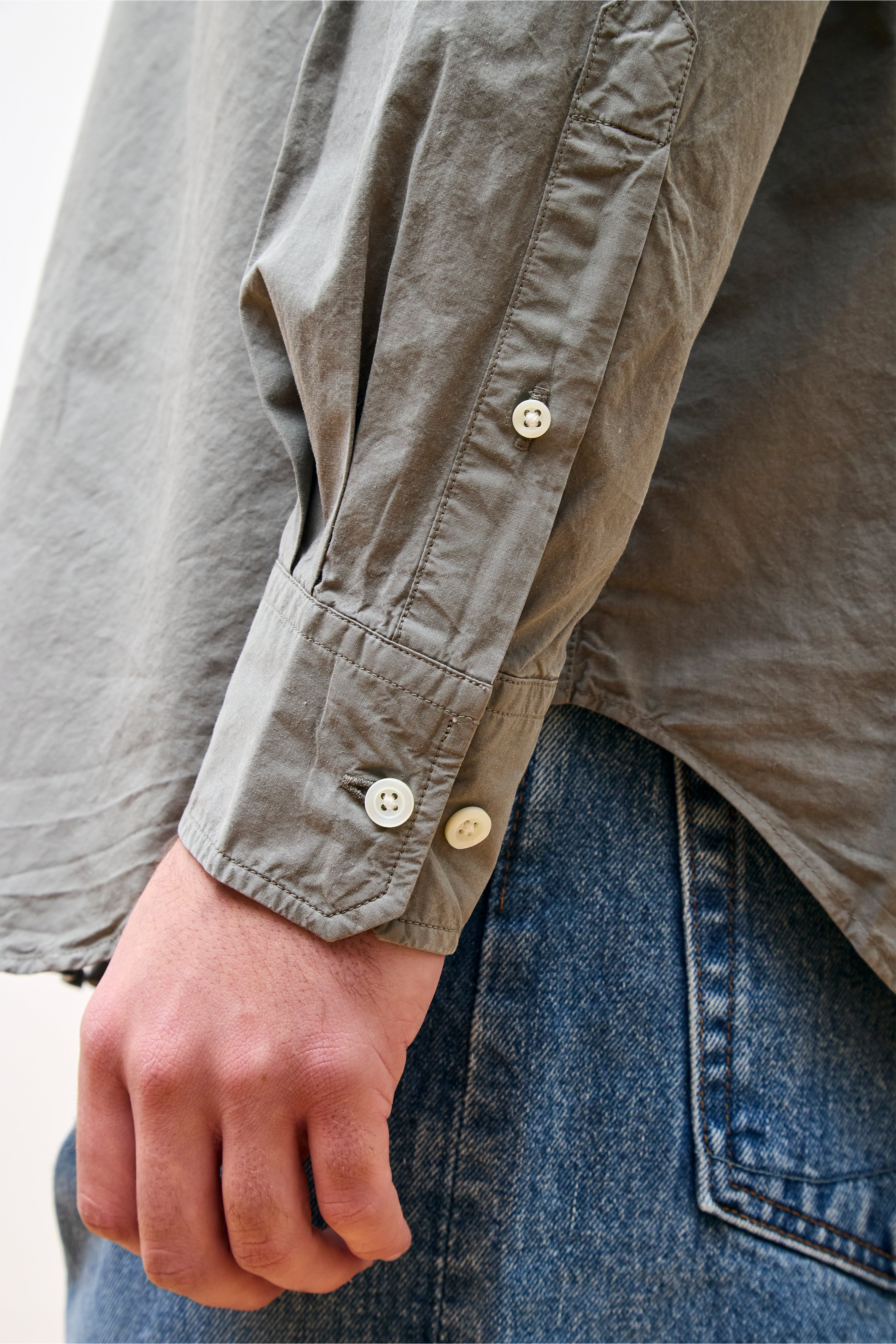 Ole Cotton Tencel Shirt Mid Khaki