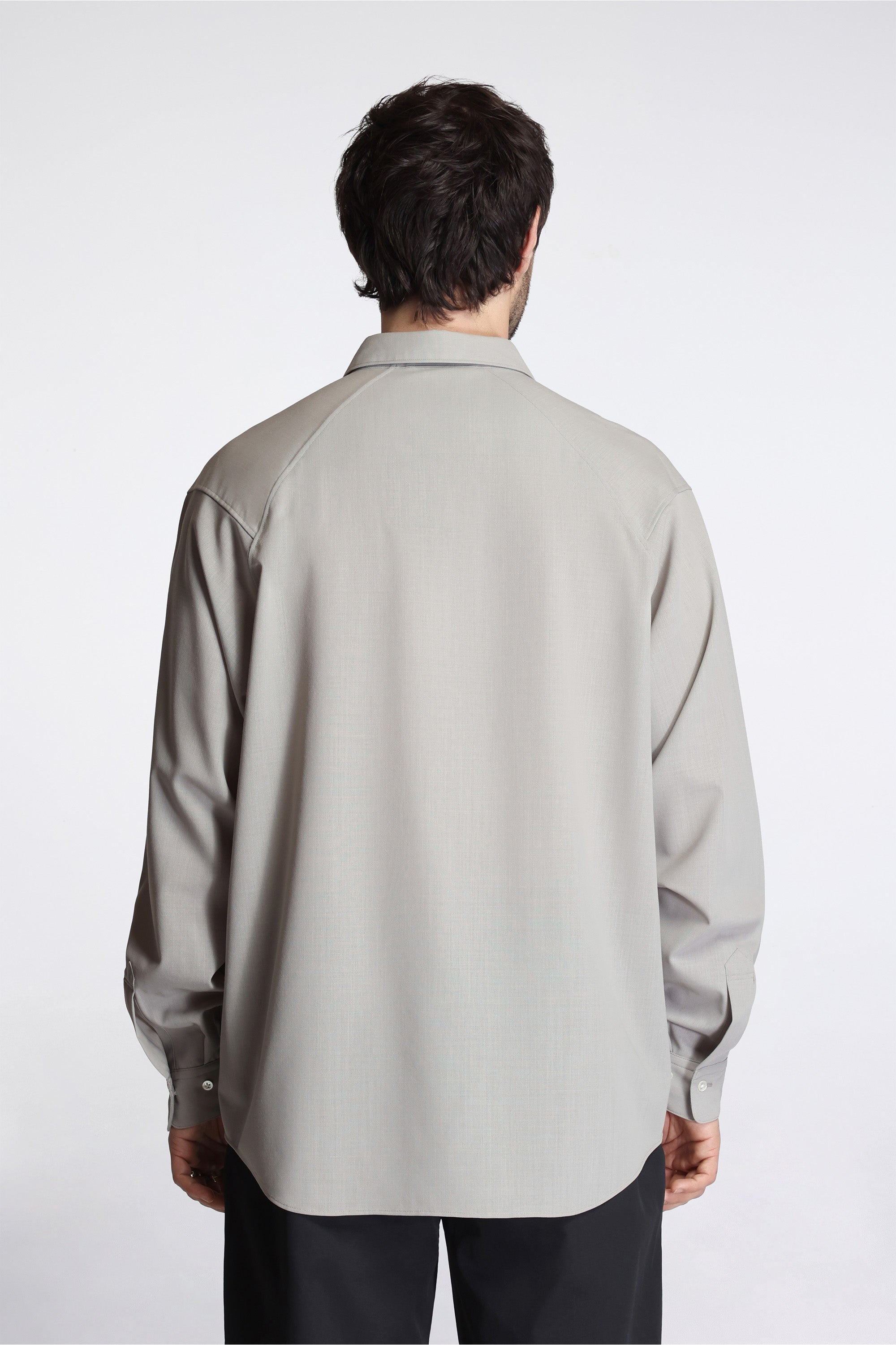 High Twisted Wool Relax Shirt Arid Beige