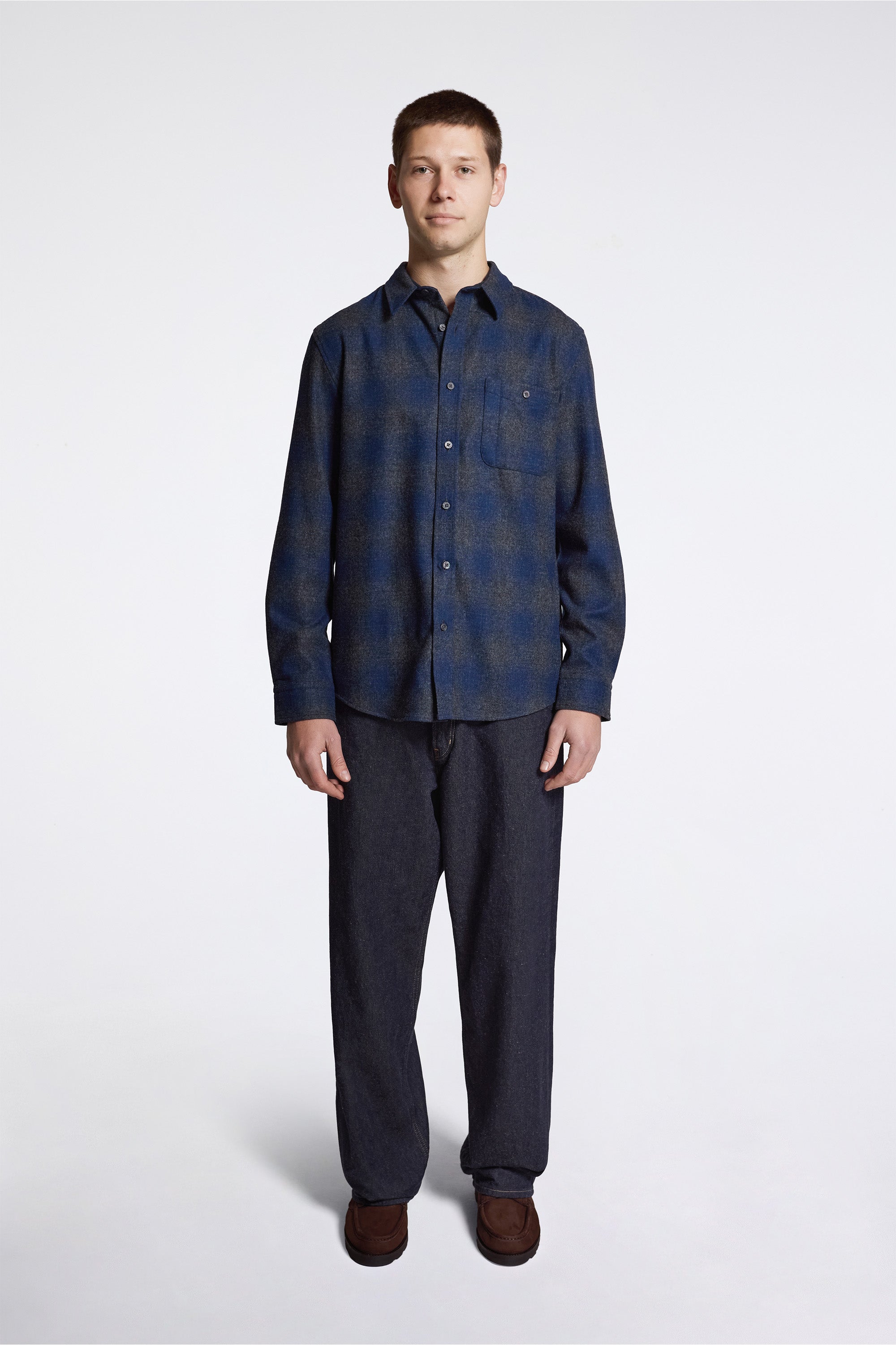 Trail Shirt Navy/Oxford Mix Ombre