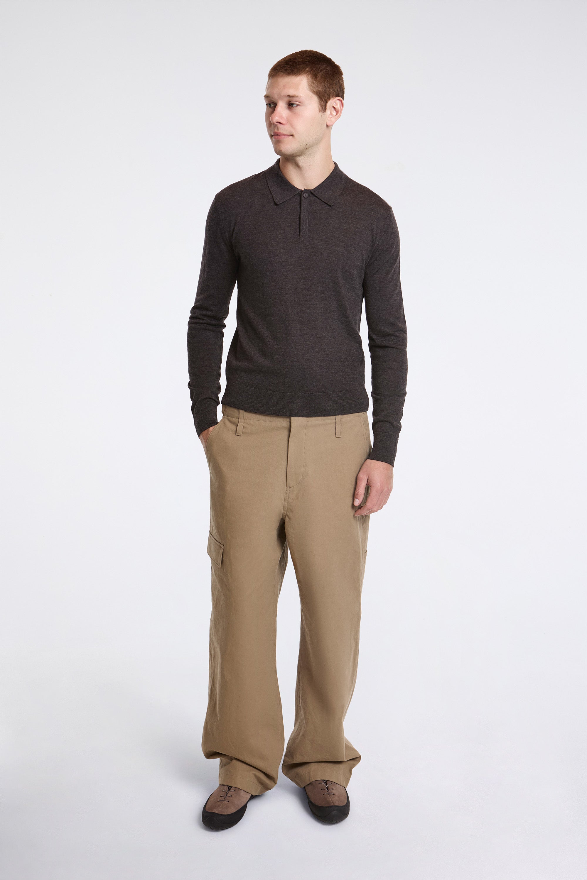 Wool Collar Knit Charcoal